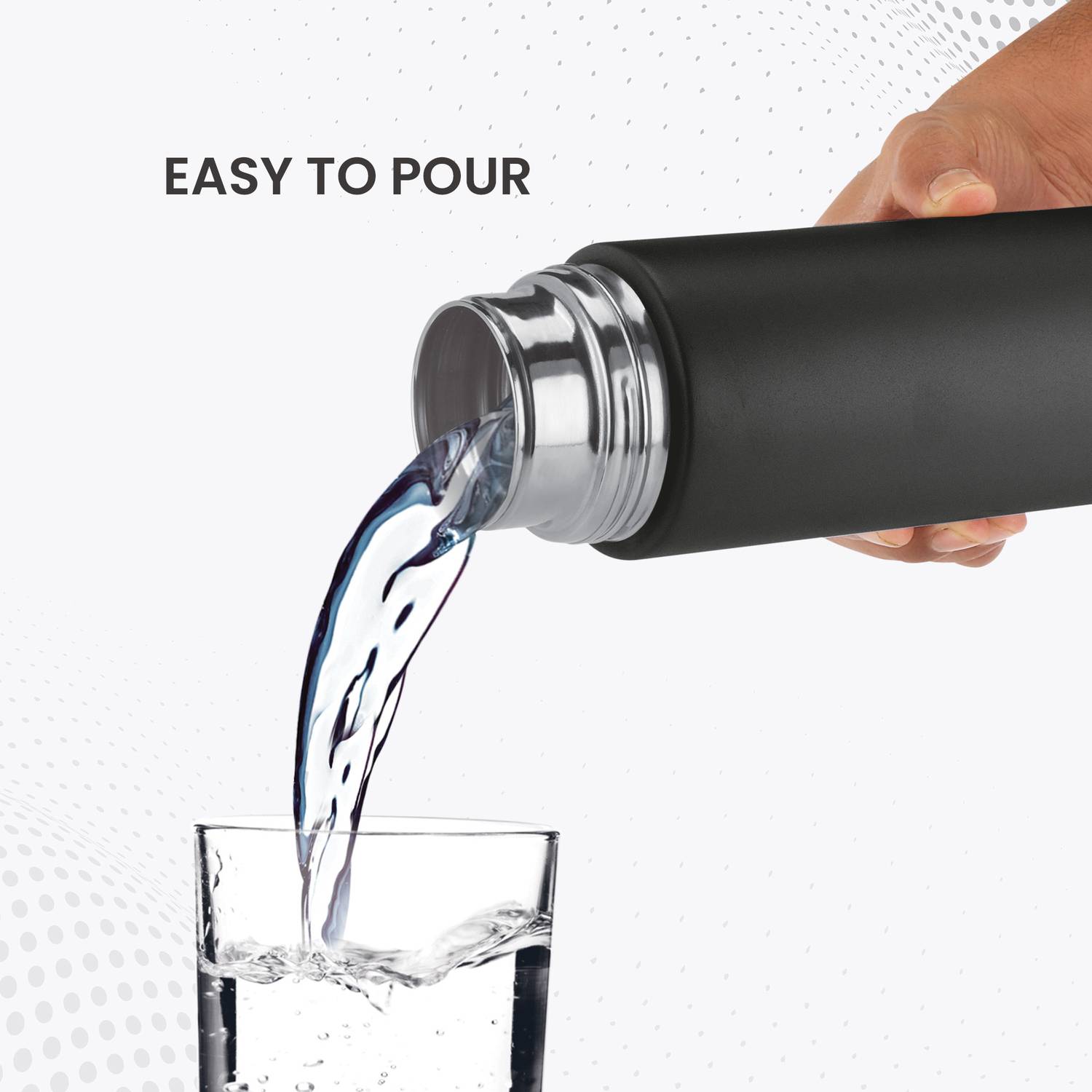 MILTON Glide 1000 Stainless Steel Water Bottle, Black, 1000 ml - Image 5