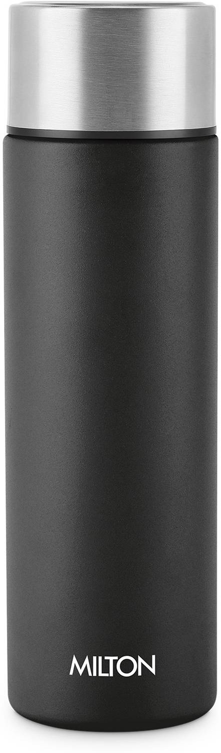 MILTON Glide 1000 Stainless Steel Water Bottle, Black, 1000 ml - Image 1