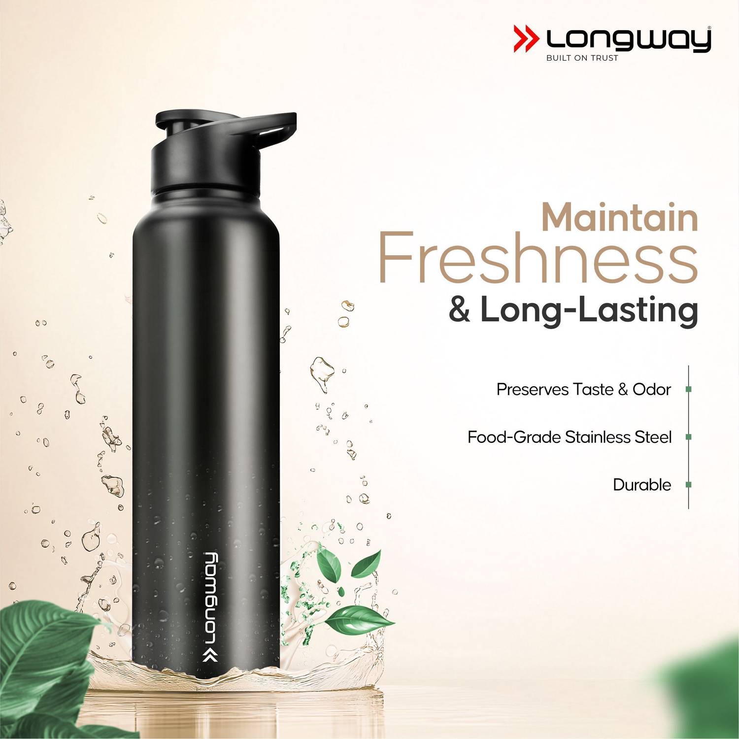 Longway Rush Stainless Steel Water Bottle 1000ml Pack of 1 - Image 3