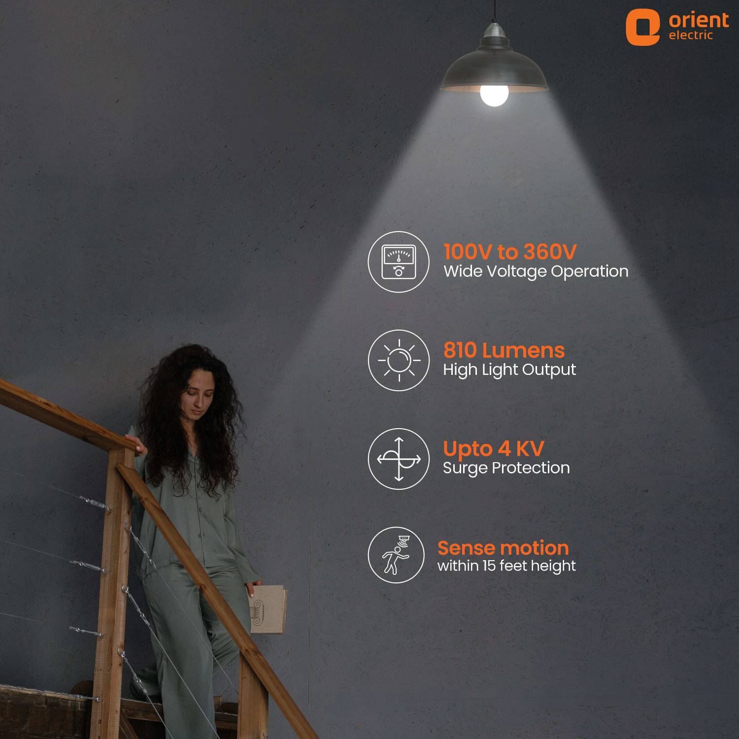 Orient Electric 10W Motion Sensor B22 LED Bulb - Image 5