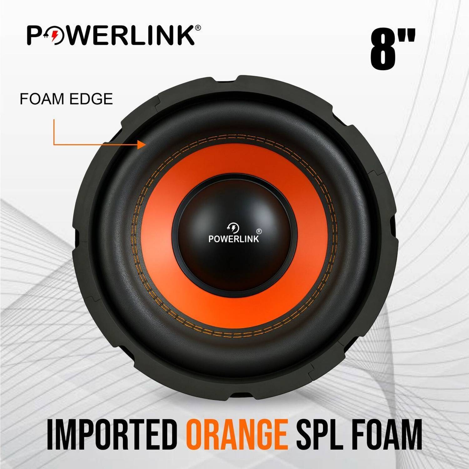 Powerlink 8 Inch Orange SPL Foam Subwoofer - Image 3