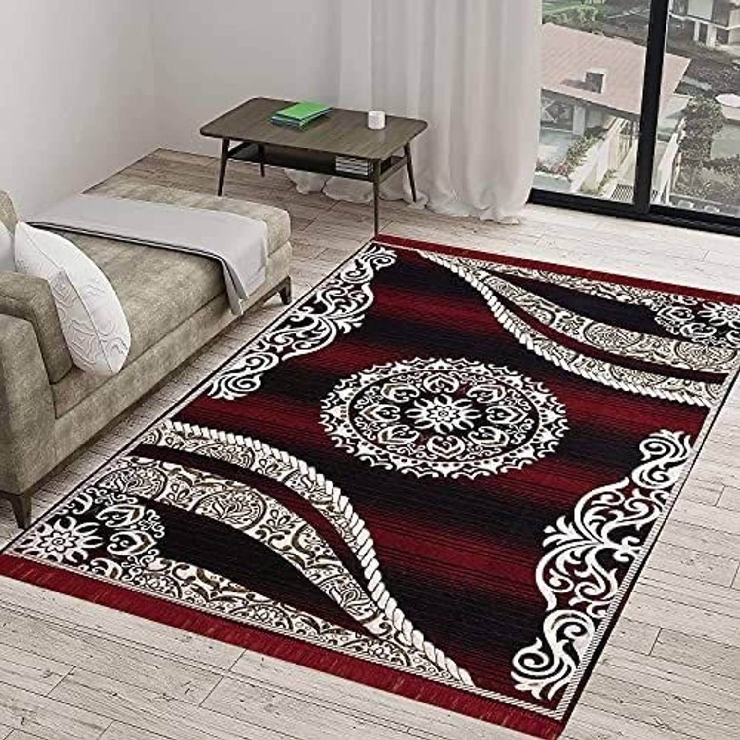 otizem Maroon Chenille Carpet - Image 4