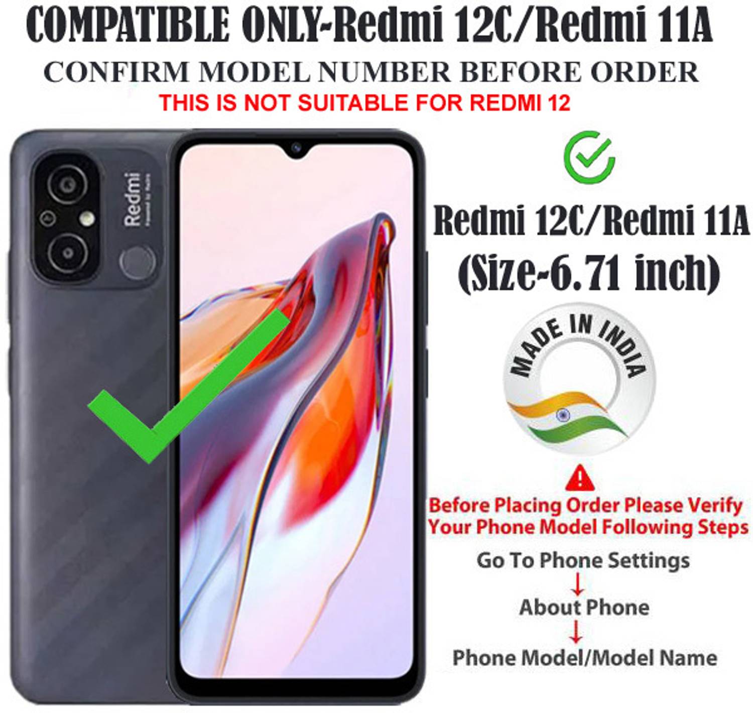 Aaghosh Back Cover for Redmi 12C, 11A - Image 2