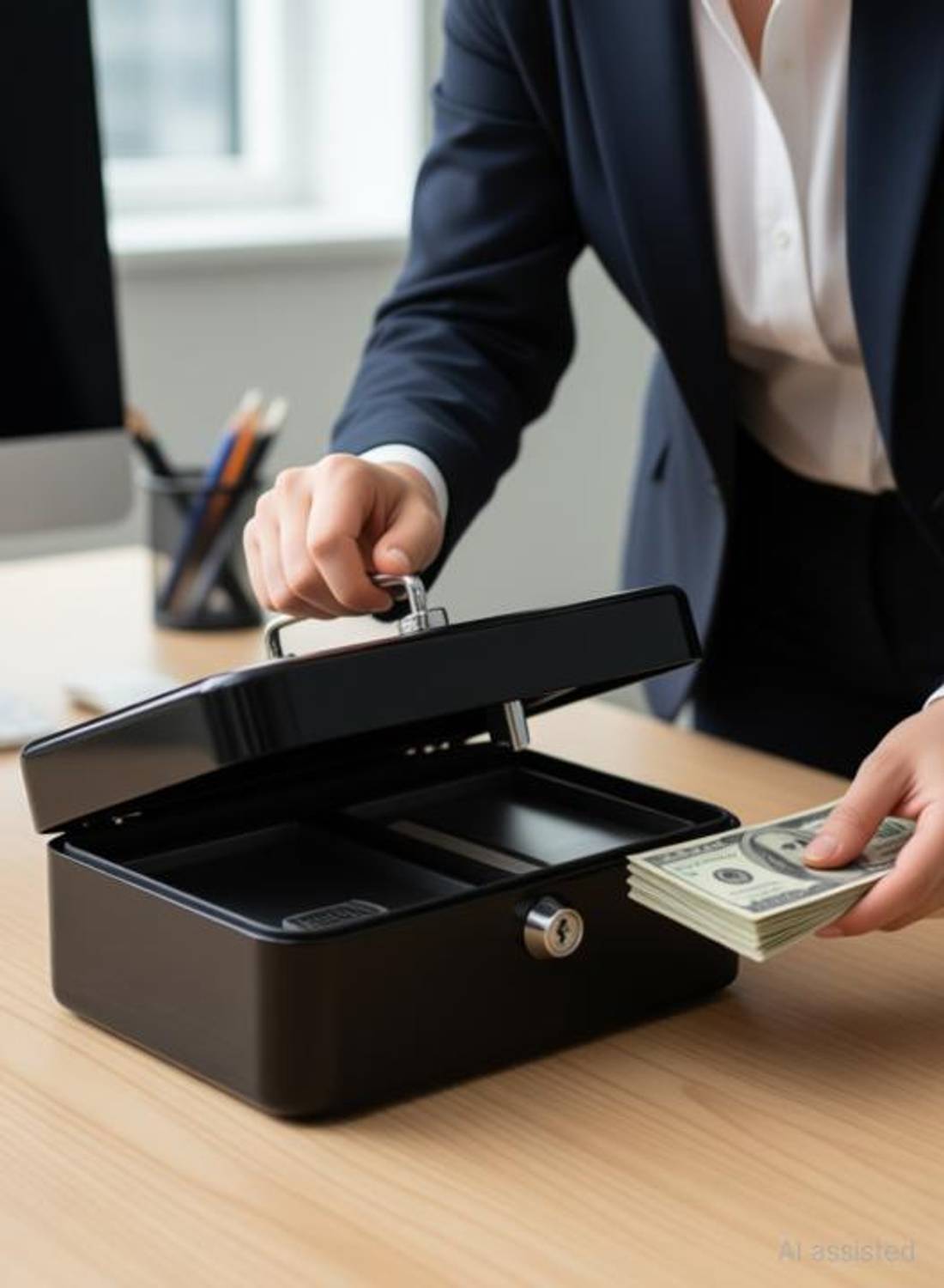 Betlex 8 Inch Cash Box with Lock - Image 3