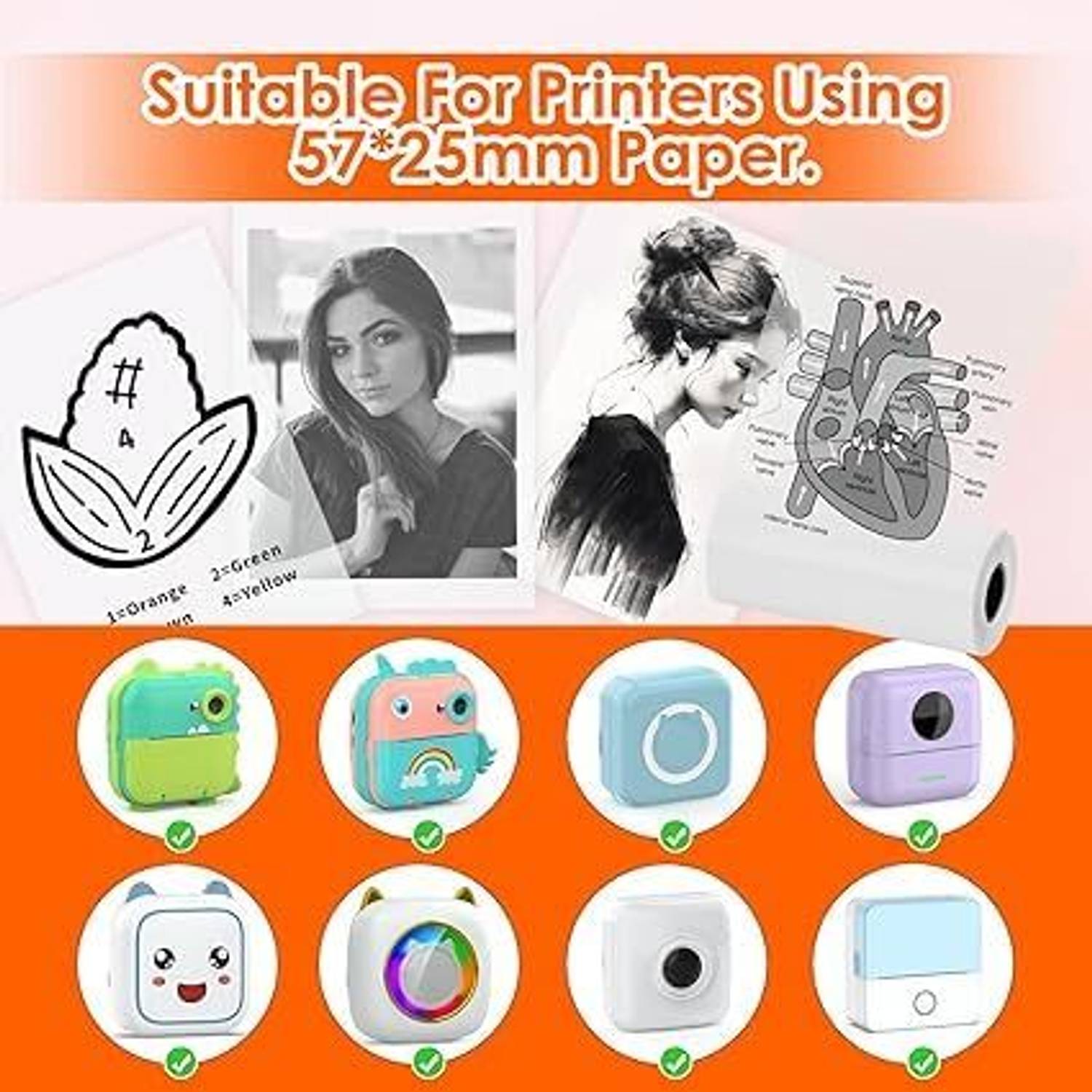 SWL Mini Printer Roll 9 White Refill - Image 5