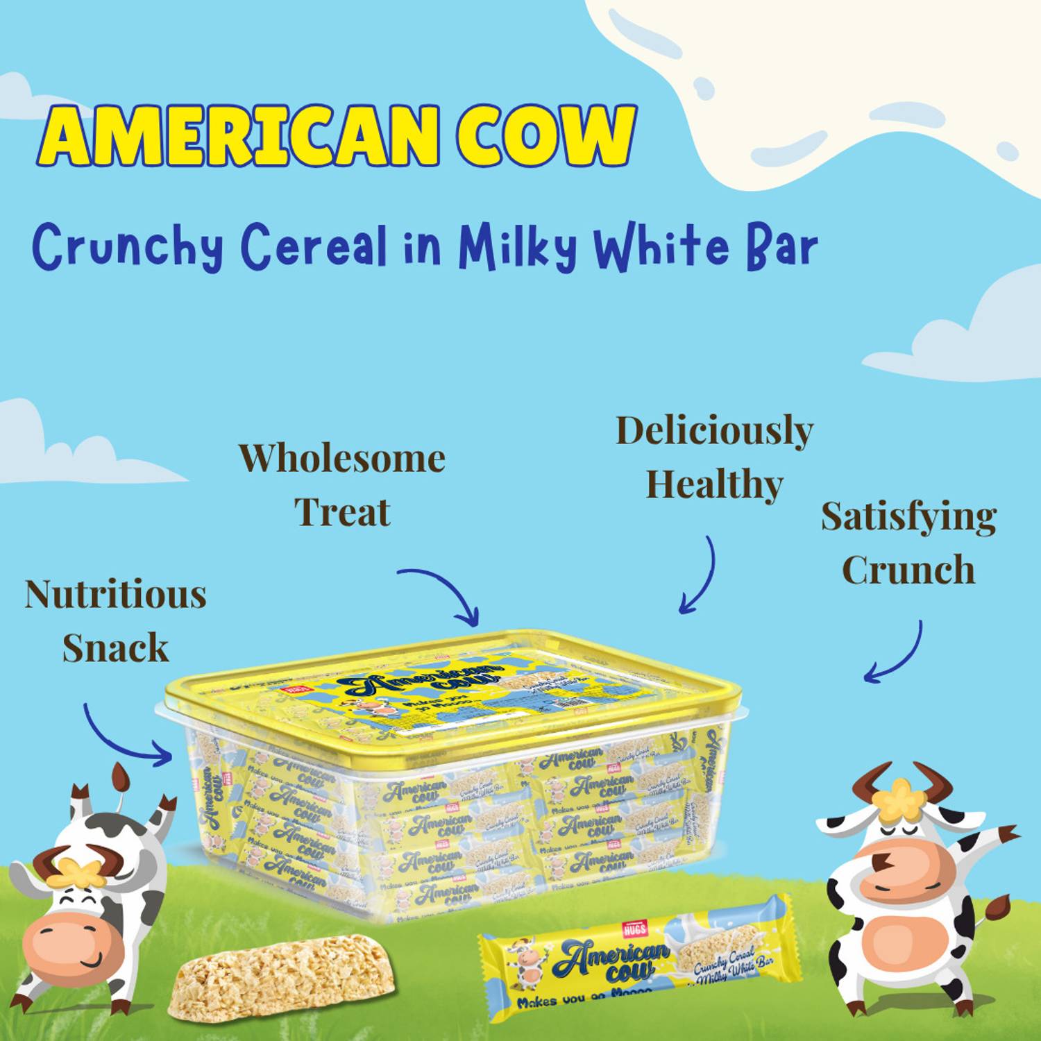 HUGS American Cow White Chocolate Cereal Bar - Image 2