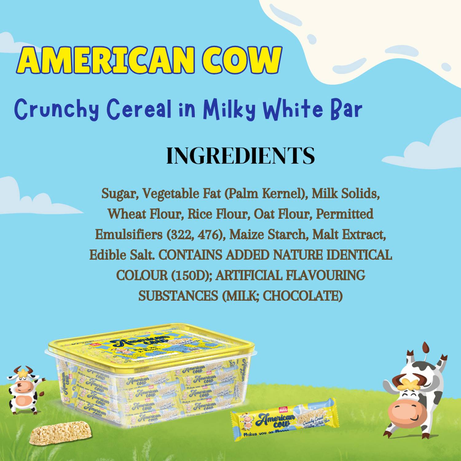 HUGS American Cow White Chocolate Cereal Bar - Image 3