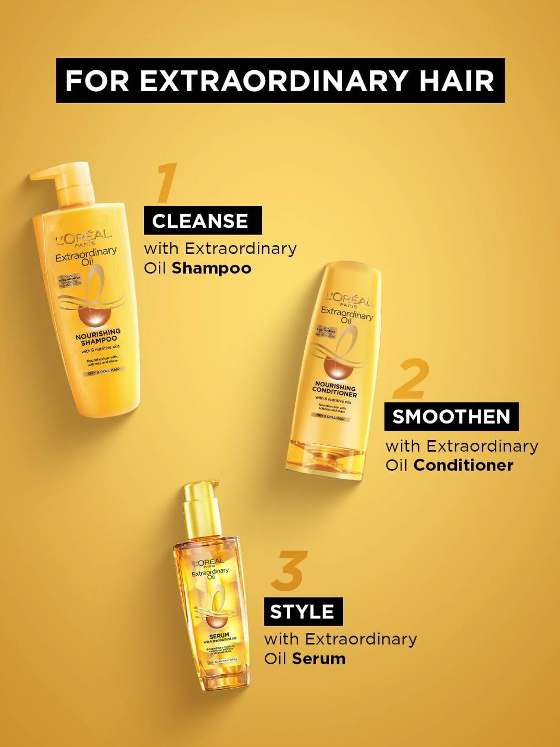 L'Oréal Paris Shampoo + Conditioner + Serum (340+175+30 ml) 340 ml - Image 3