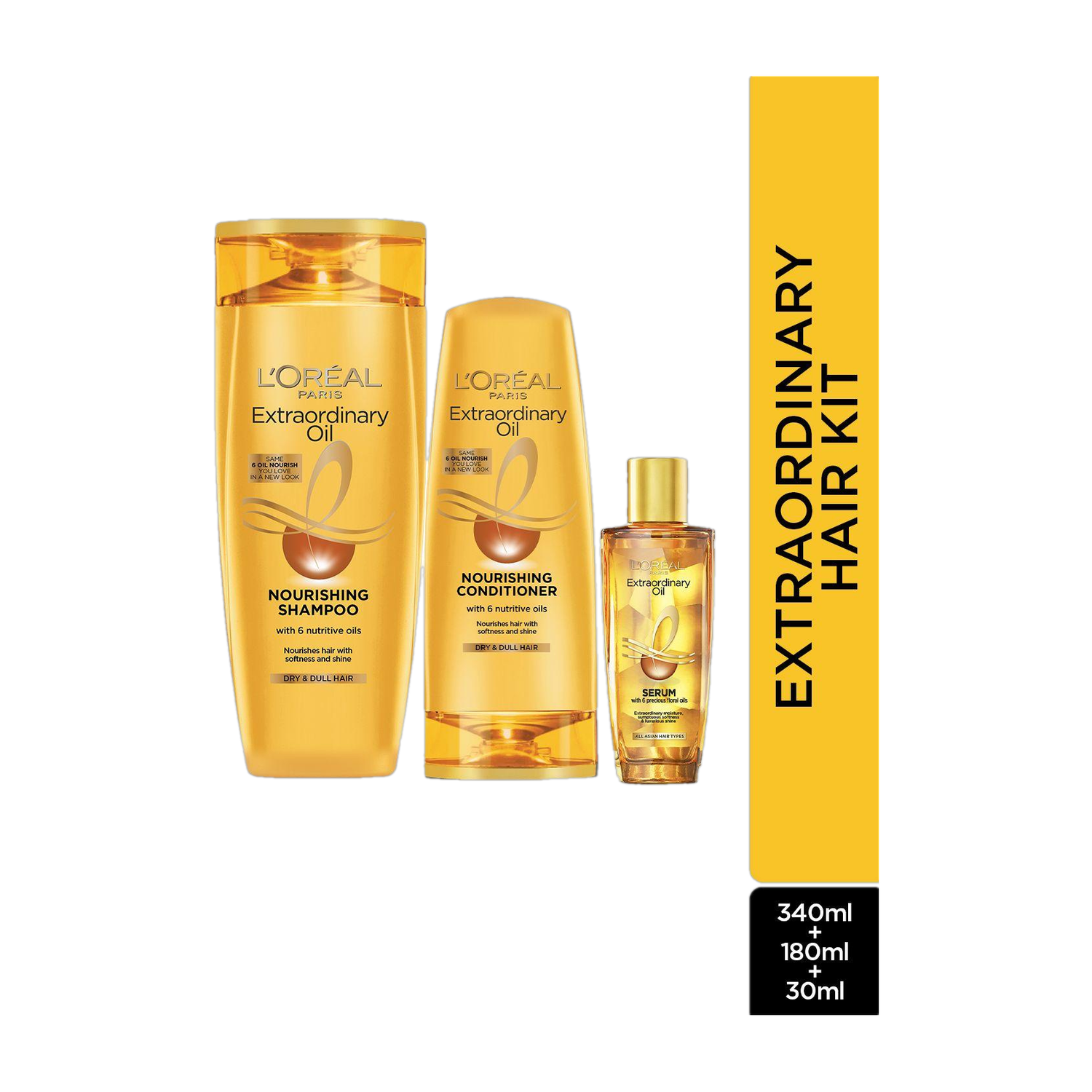 L'Oréal Paris Shampoo + Conditioner + Serum (340+175+30 ml) 340 ml - Image 1