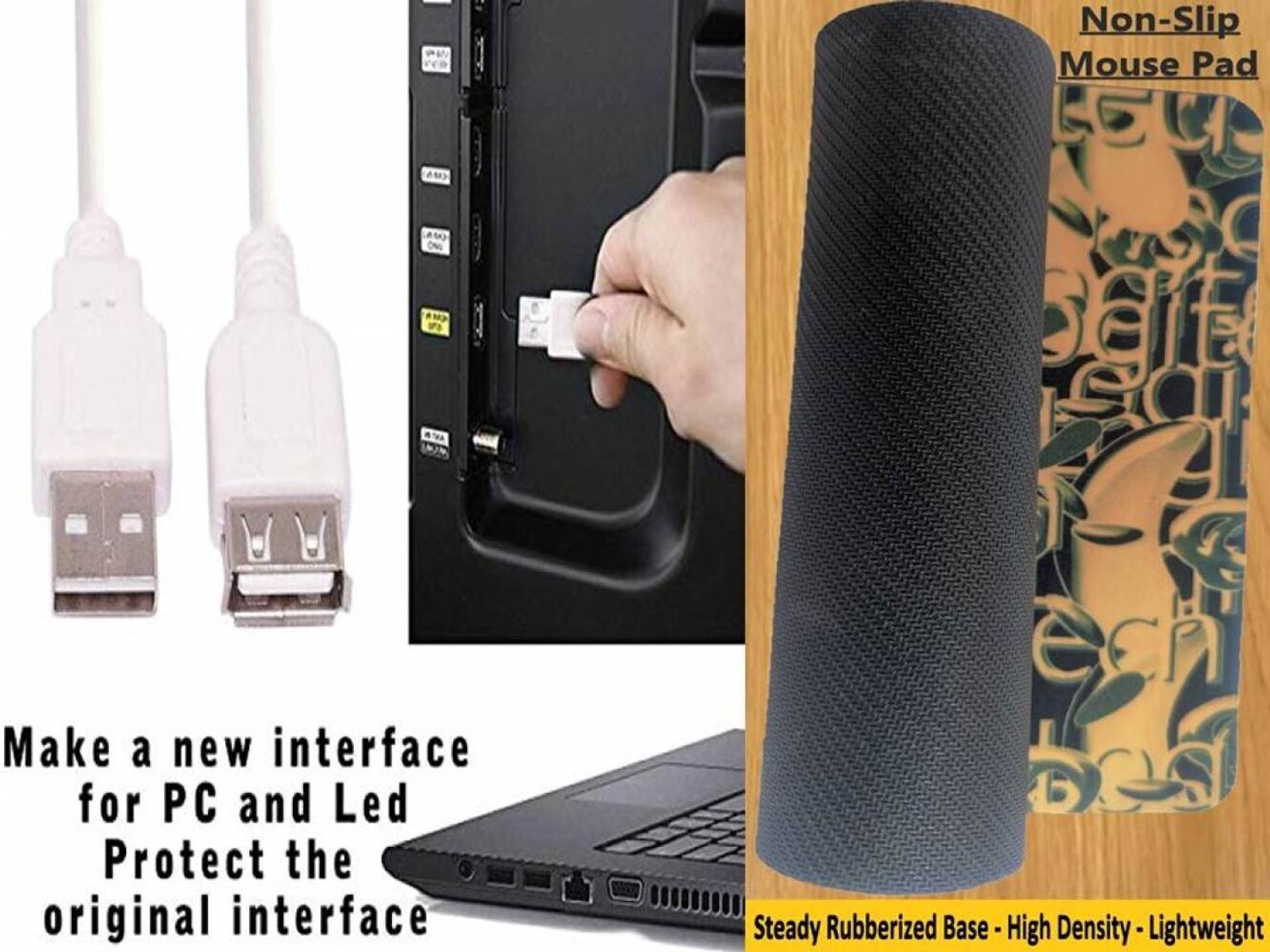 ANJO Gaming Combo Set with Keyboard, Mouse, Mouse Pad, USB Hub, OTG - Image 5