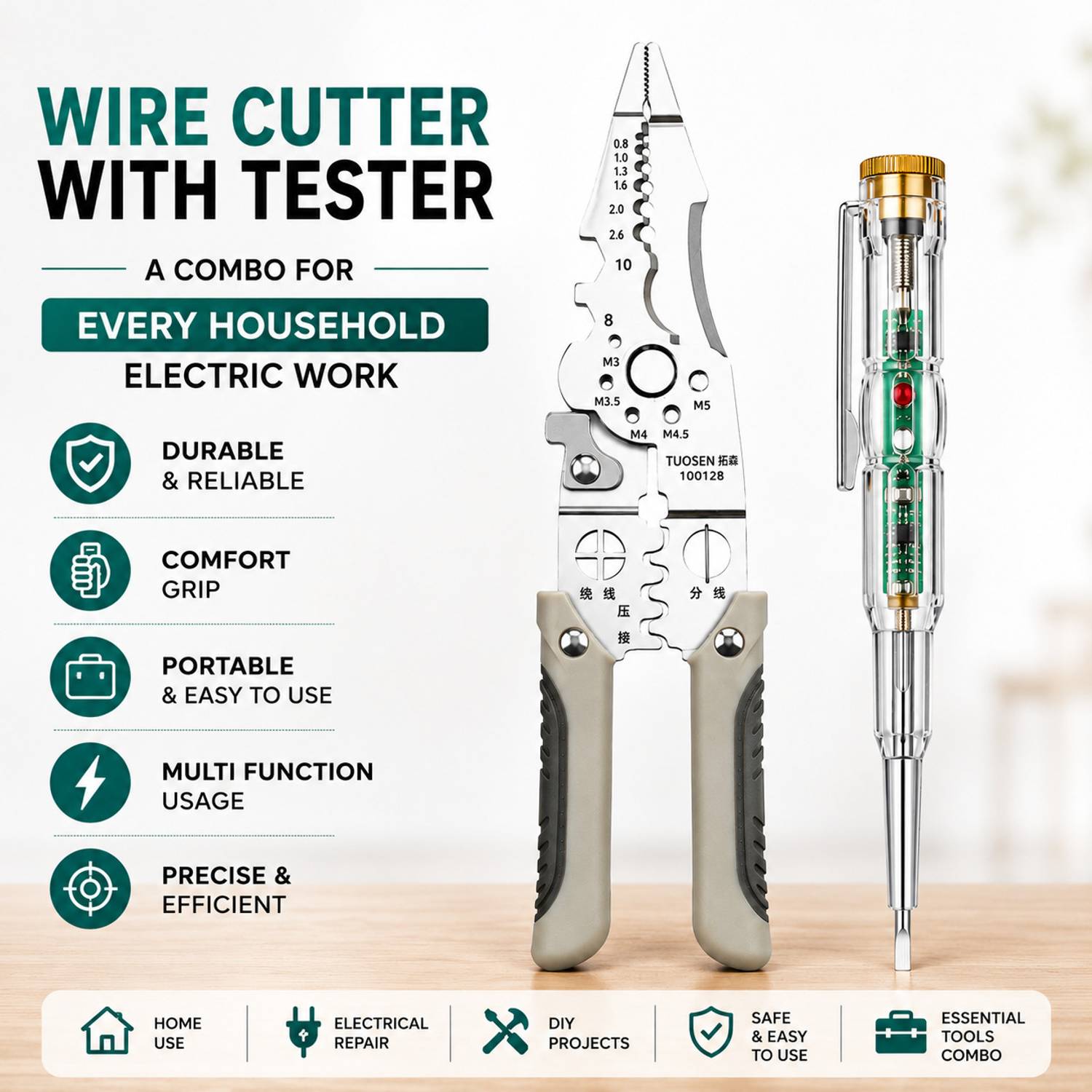 AMBDDED 9 in 1 Wire stripper and Cutte PowerStrip Pro Wire Stripping and Crimping Tool Wire Cutter