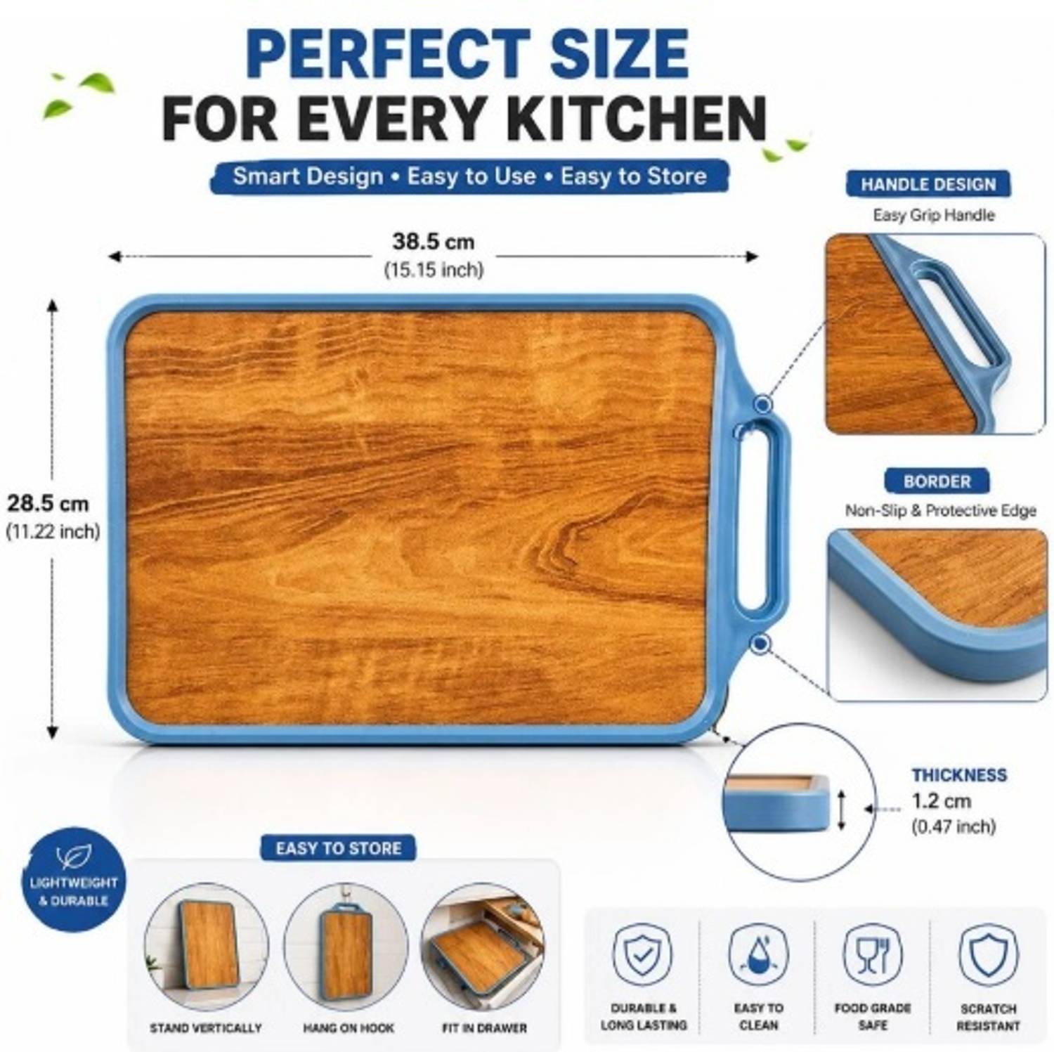 LeonAntique Stainless Steel, Wooden Cutting Board - Image 2