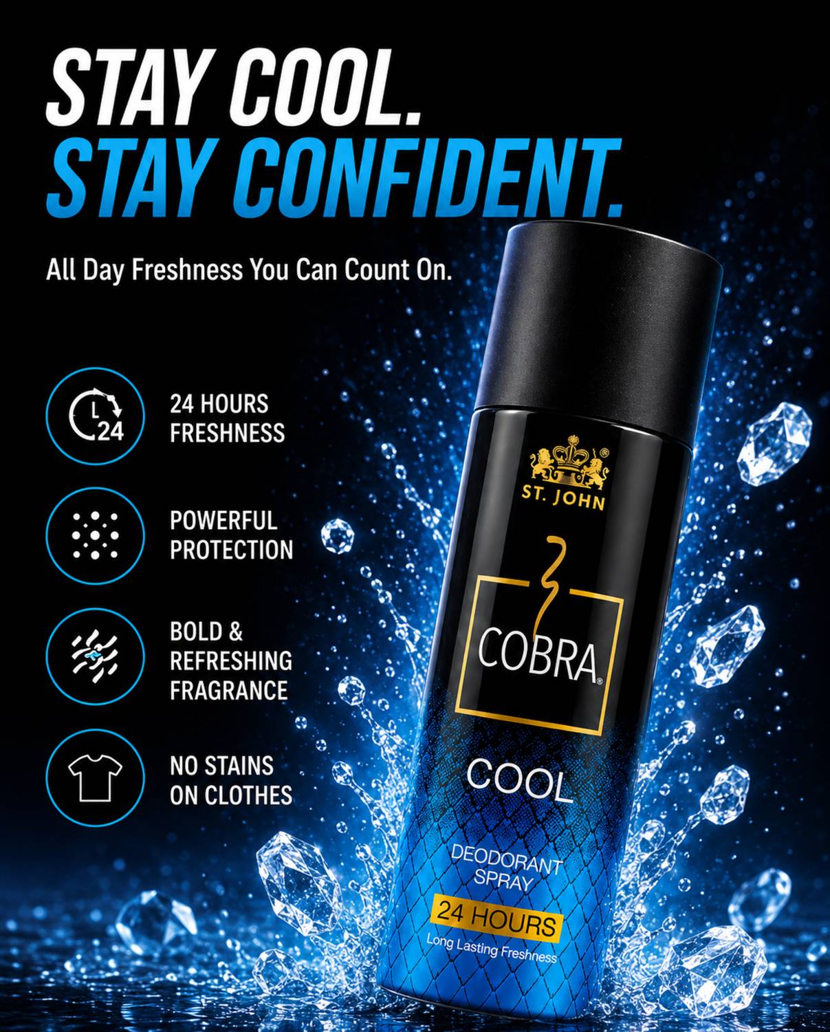 ST-JOHN Cobra Deodorant Cool 150ml Spray - Image 2
