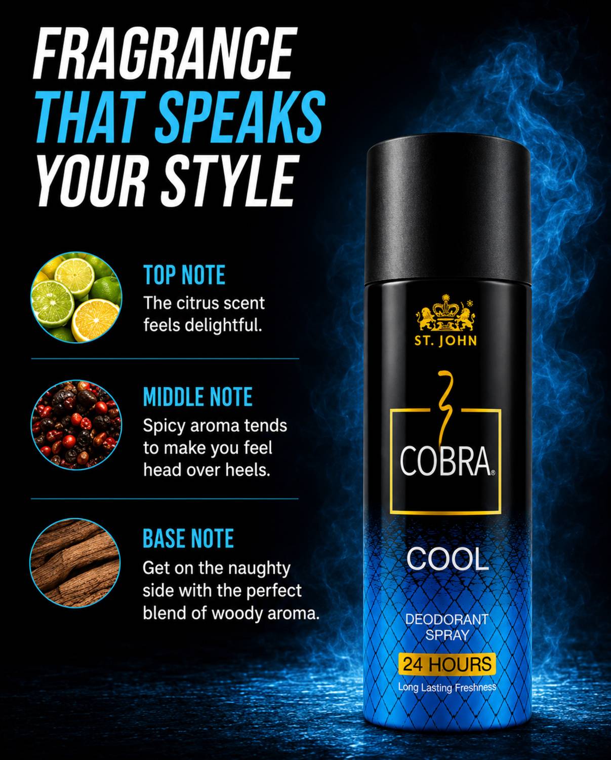ST-JOHN Cobra Deodorant Cool 150ml Spray - Image 3