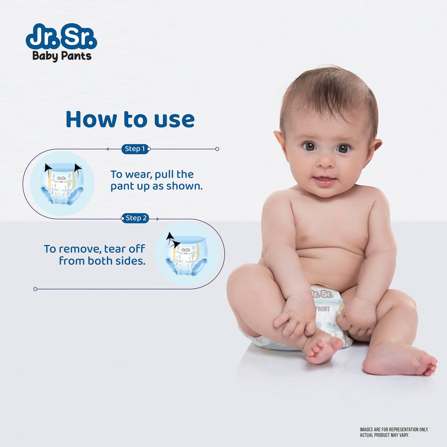 Jr.Sr. Baby Diaper Pants S Pack of 1 - Image 5