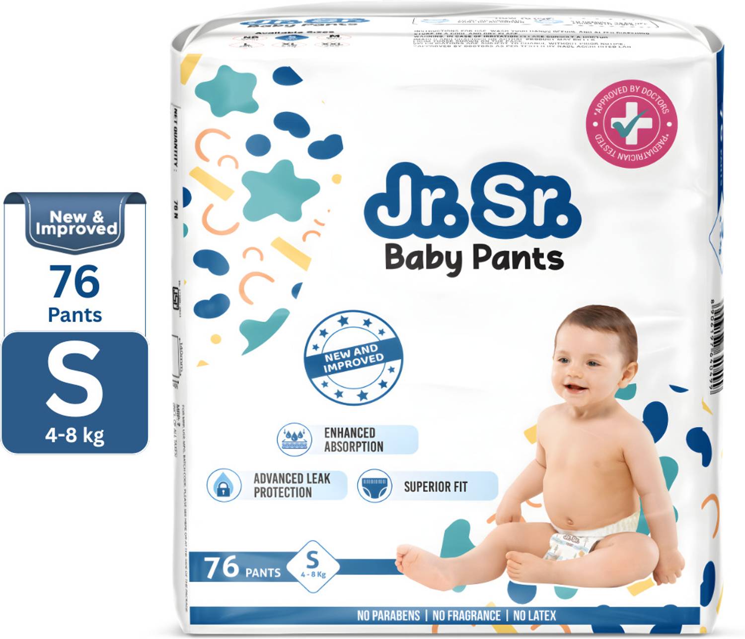 Jr.Sr. Baby Diaper Pants S Pack of 1 - Image 1