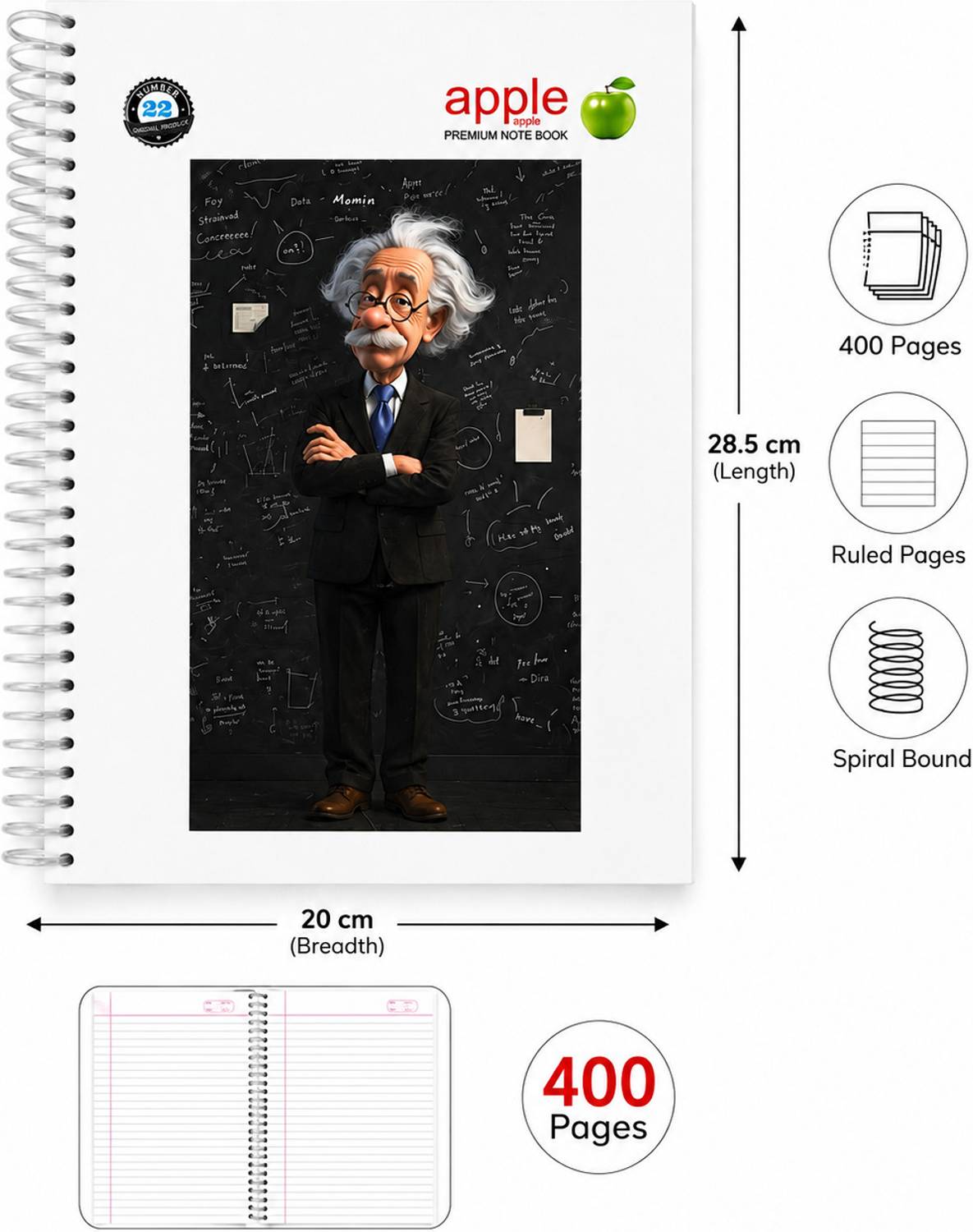 craftifyworld A4 Ruled Notebook 400 Pages - Image 3