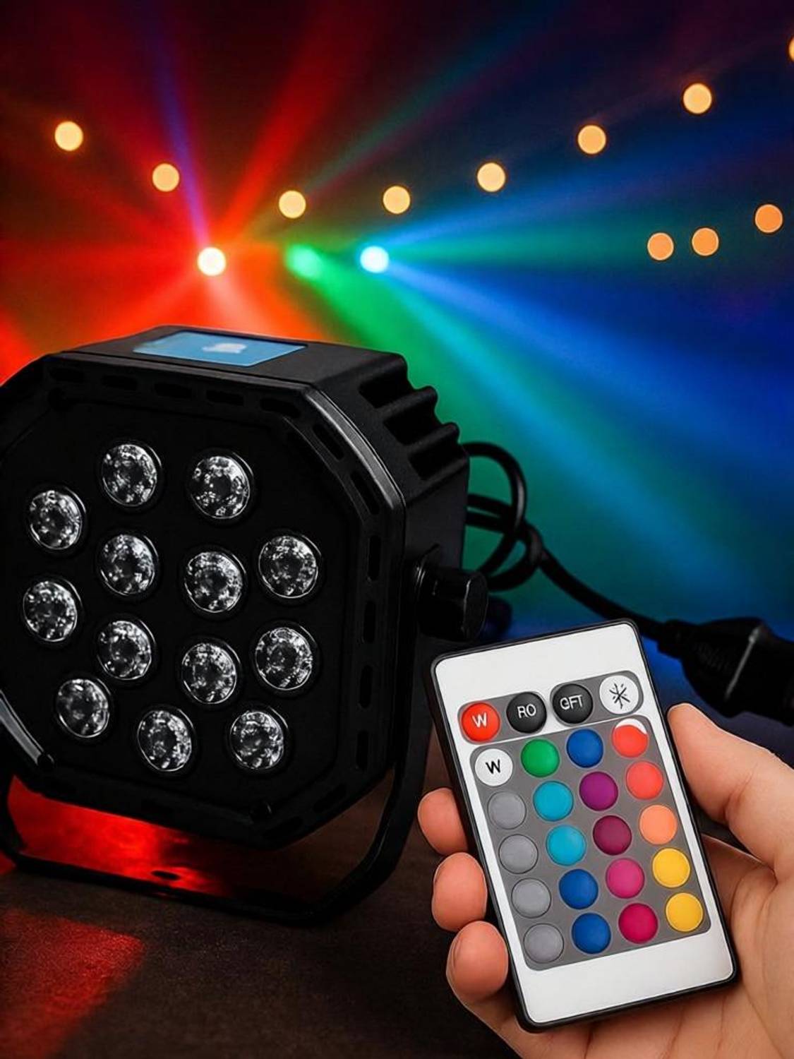 shark tack 12 LED Mini DJ Par Disco Light with Remote - Image 1