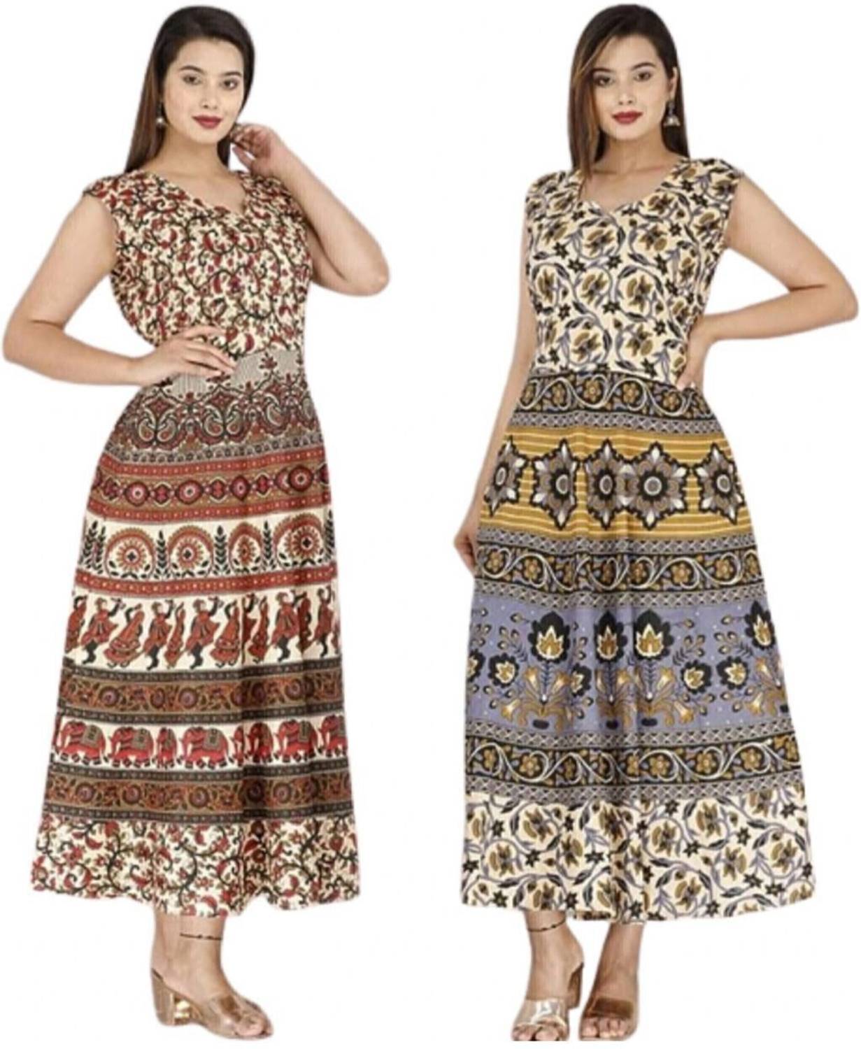 NUWAAL Women Gown Multicolor Dress