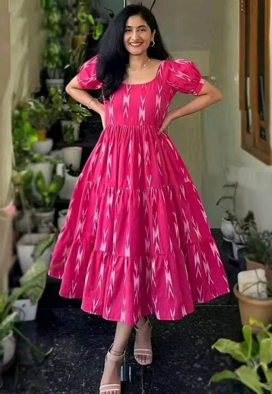 Bairaj Women Fit and Flare Pink Dress