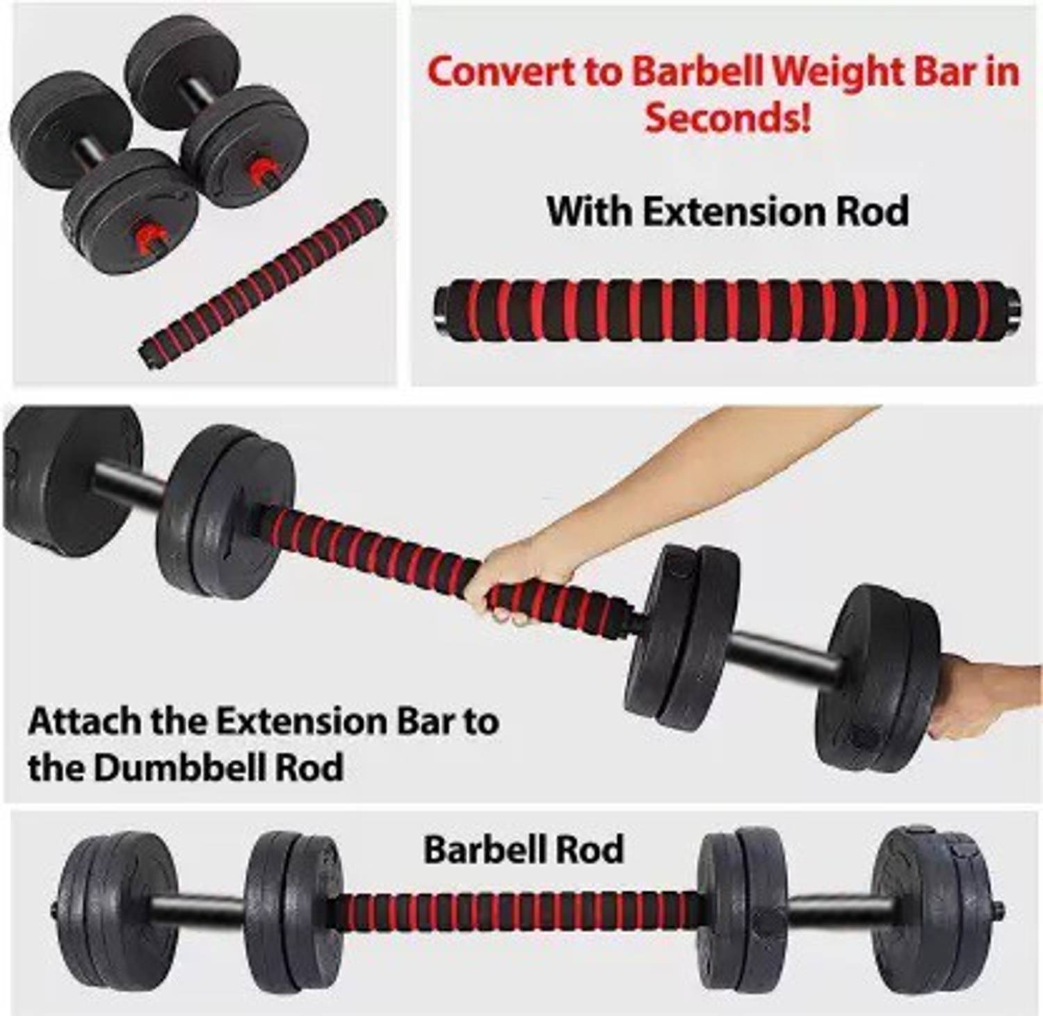 L'AVENIR 12kg Adjustable Dumbbell Set - Image 5