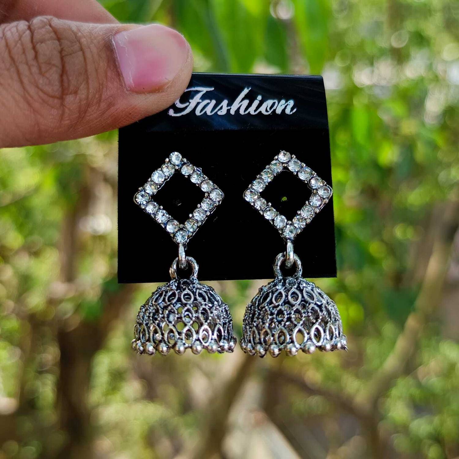 JV CREATION 6 Piece Silver Cubic Zirconia Earring Set Pack of 6 - Image 2
