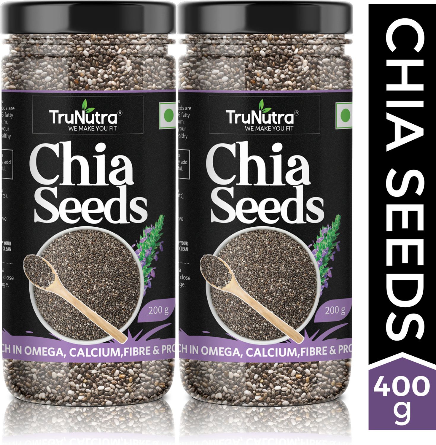TruNutra Raw Chia Seeds for weight loss with Zinc and Fiber