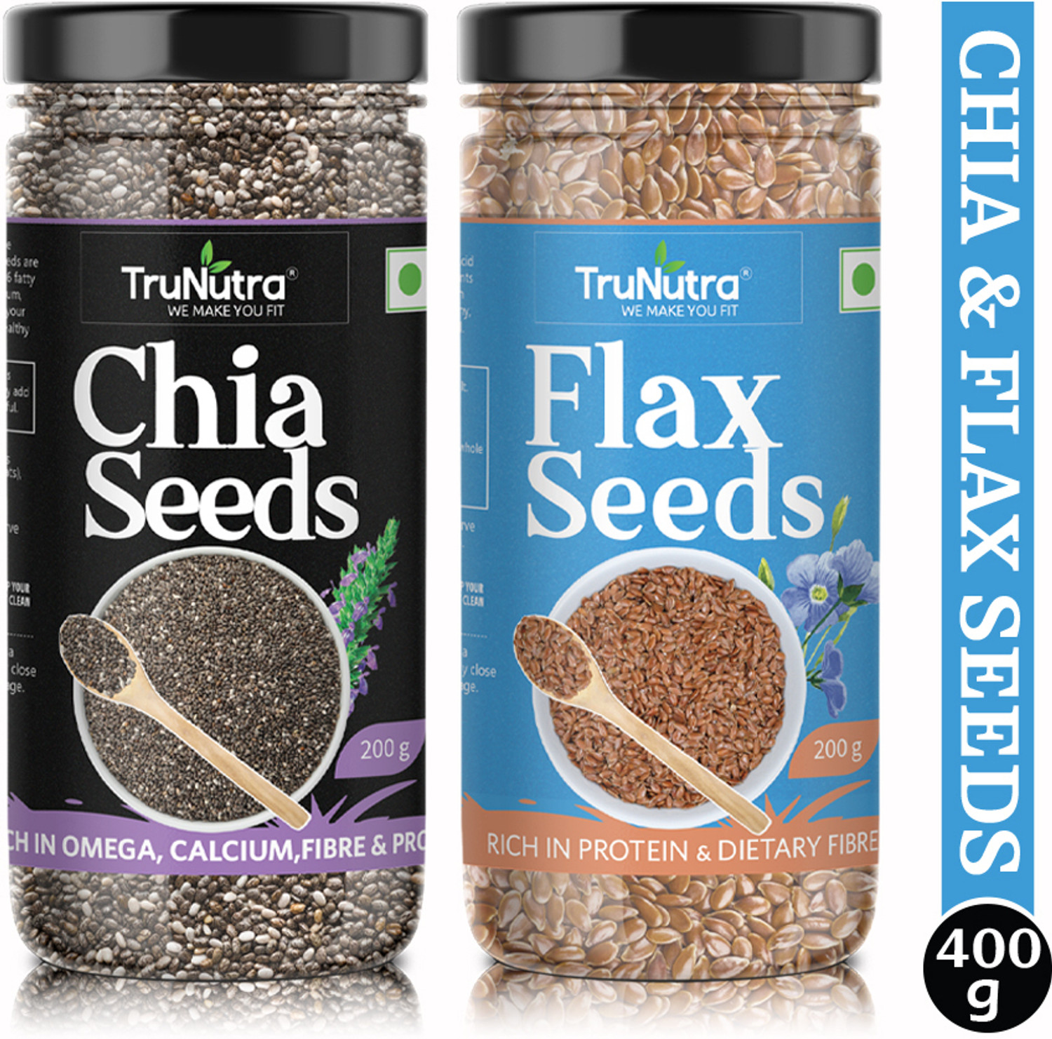 TruNutra Chia & Flax Seed | High In Fiber & Protein | For Weight Loss & Healthy Bone