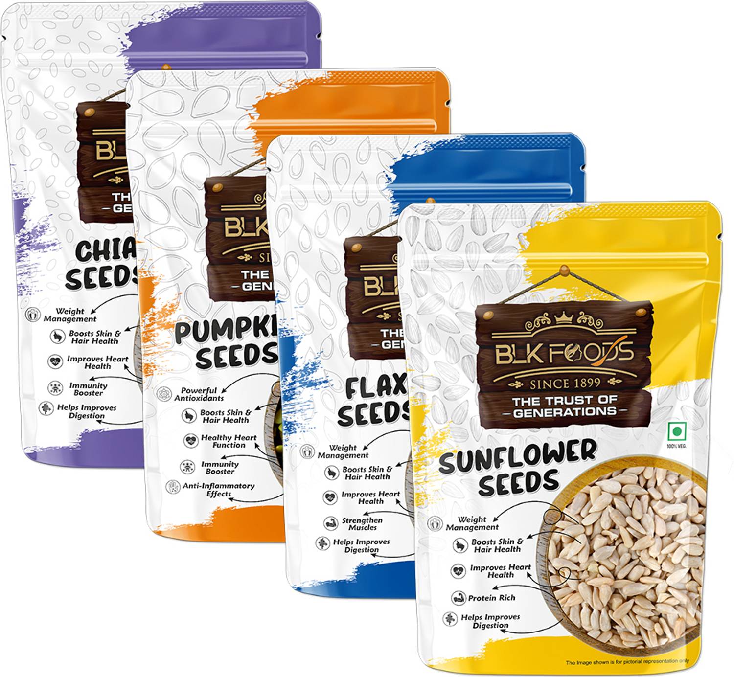 BLK FOODS Weight Loss Seeds Combo 250gm each - Image 1