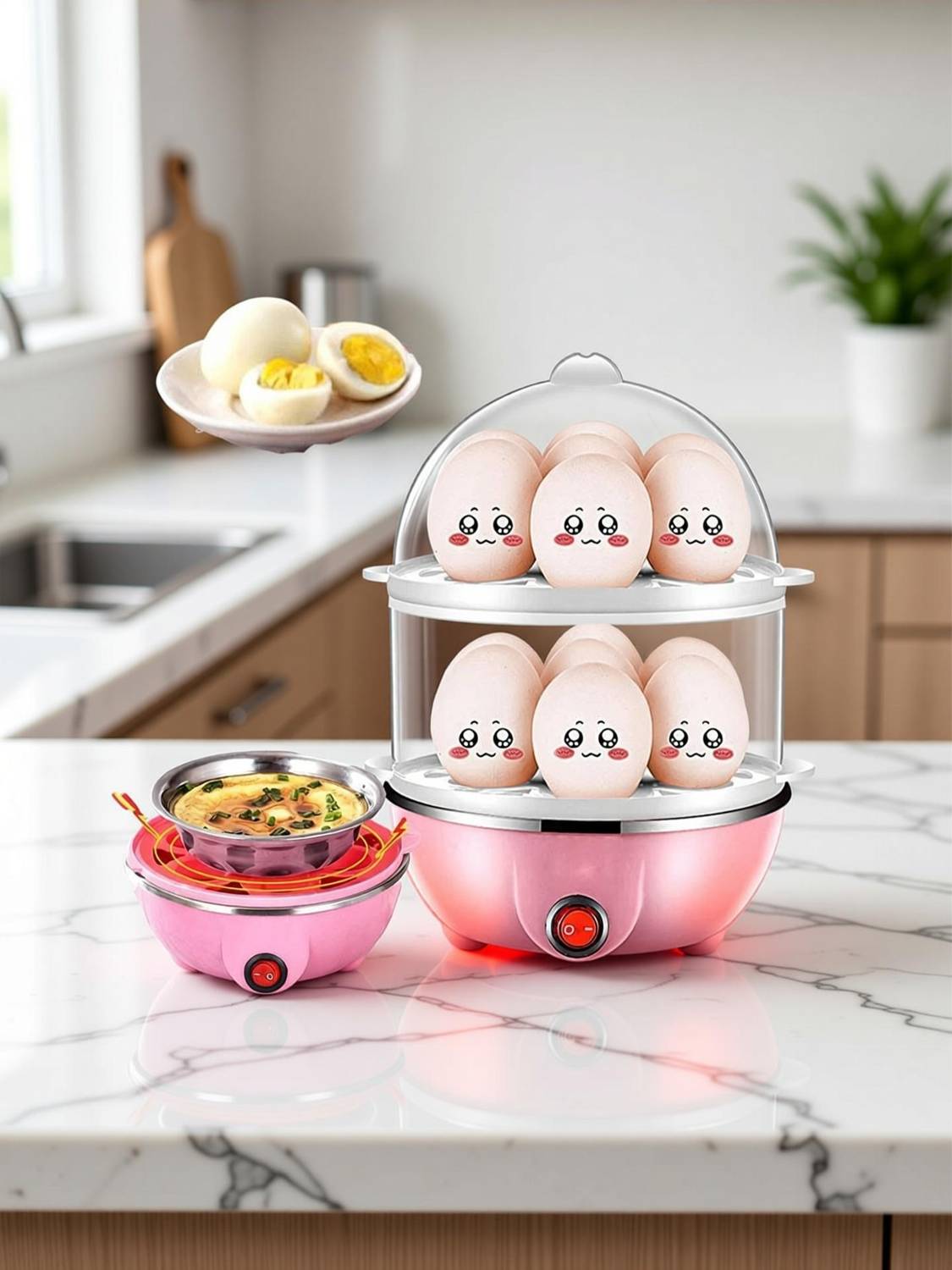 DeltaT Egg Boiler (14 Eggs, White) - Image 1