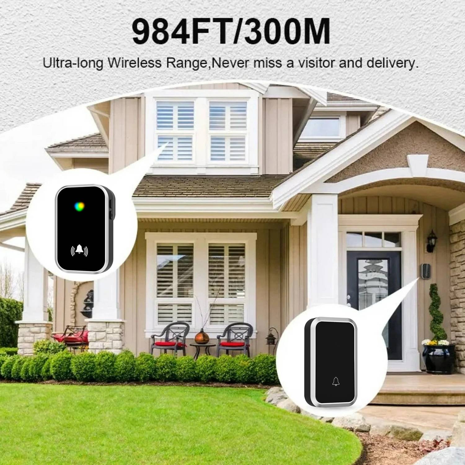 US1984 Wireless Door Bell with LED Light and 32 Ringtones - Image 4
