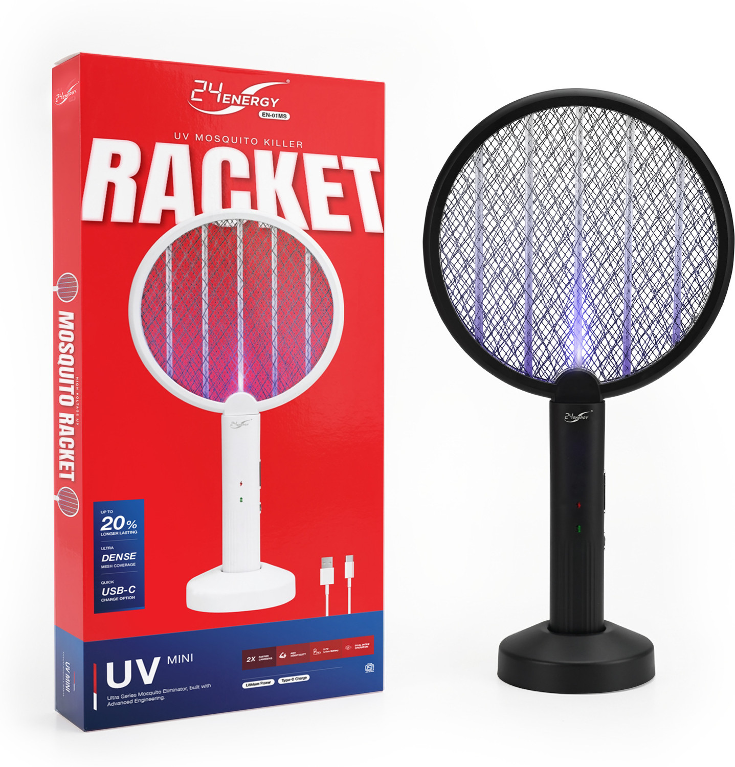 24 ENERGY Smart UV Light Auto Mosquito Bat Li-Battery EN-01MS B Electric Insect Killer