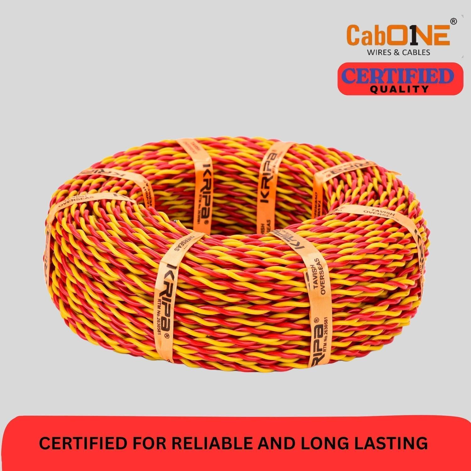 CabONE 10/76 Lite 2 Core 0.5 sq/mm Wire, 91m, Red/Yellow - Image 3