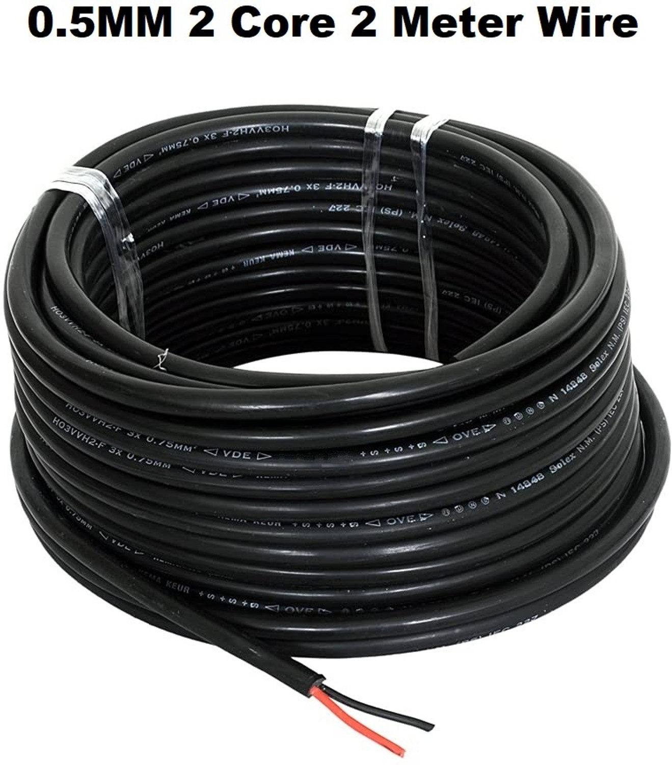 JELECTRICALS PVC 0.5 sq/mm Black 2 m Wire