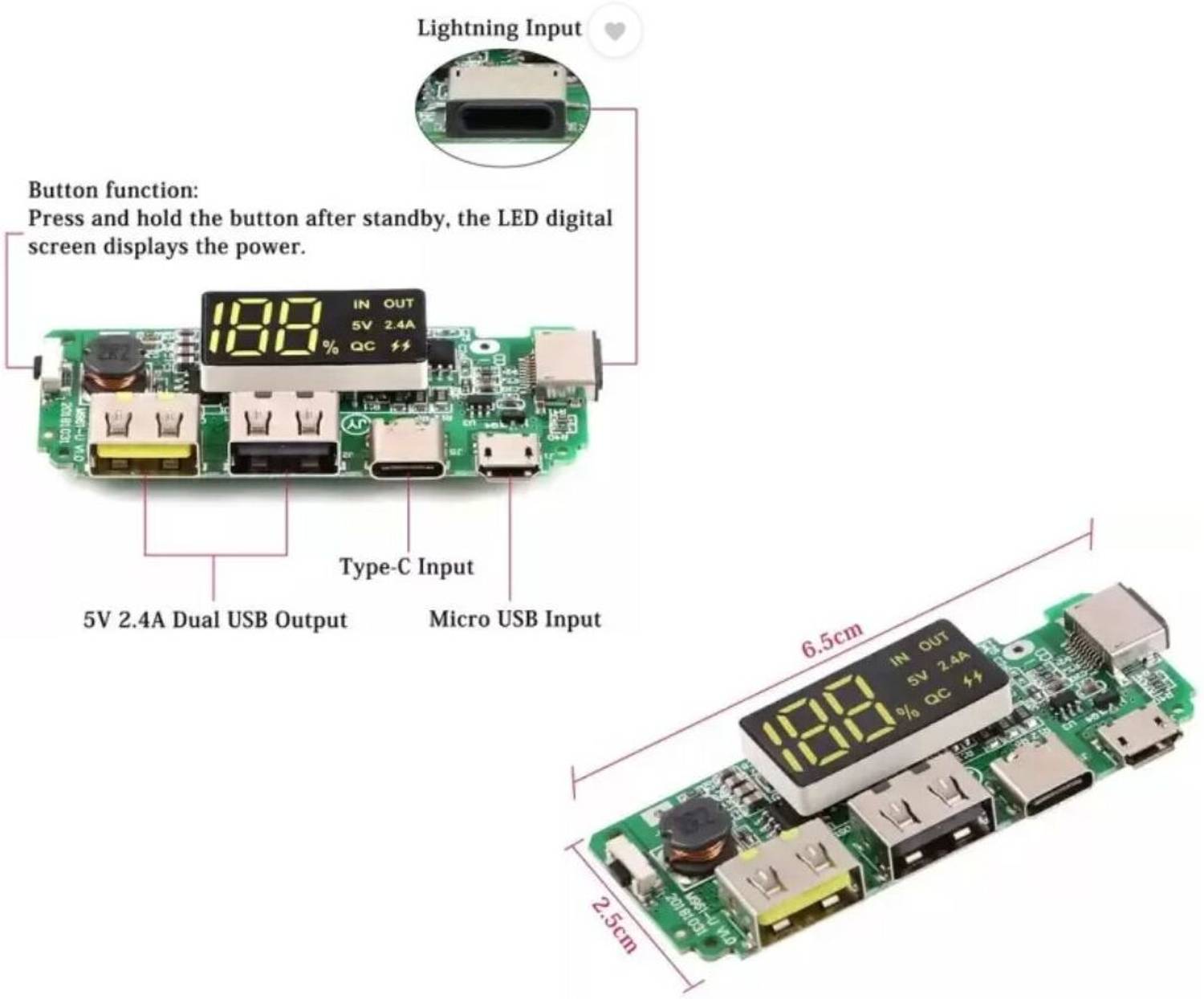 Spire DIY Power Bank Module Kit 2000 mAh - Image 2