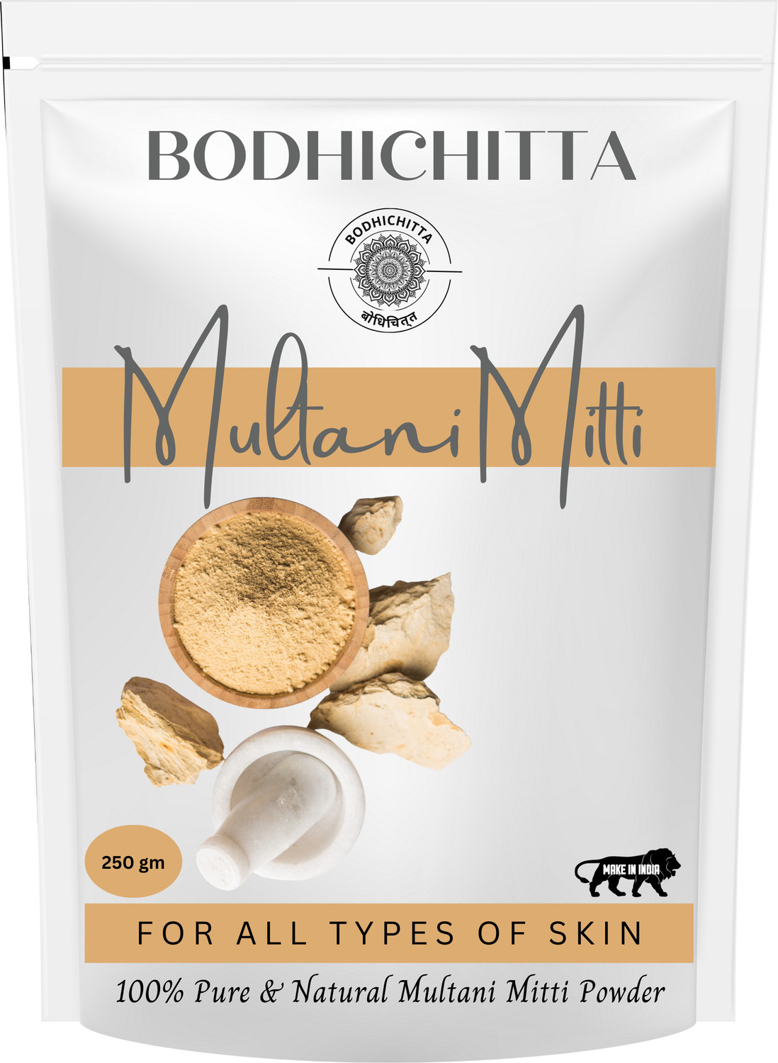 Bodhichitta Pure & Natural Herbal Organic Multani Mitti Powder For Skin & Hair Care