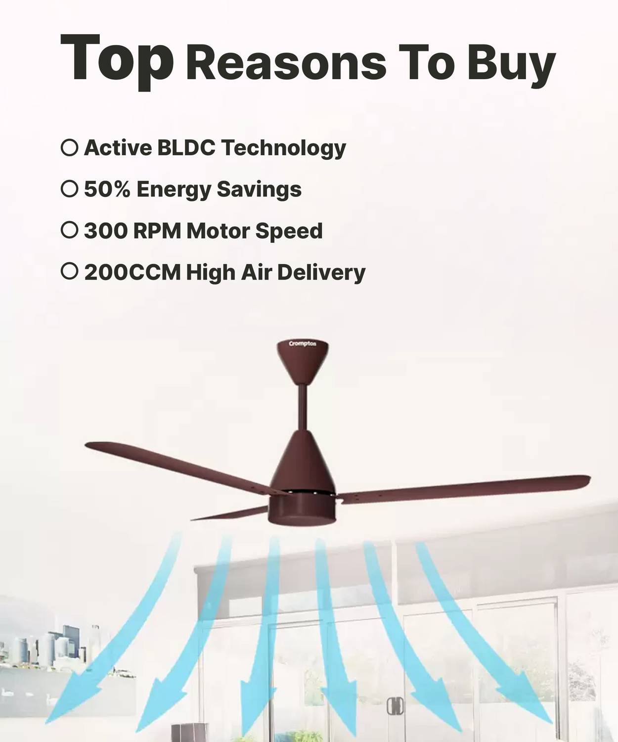 Crompton Energion Hyperjet 1200mm Ceiling Fan - Image 4