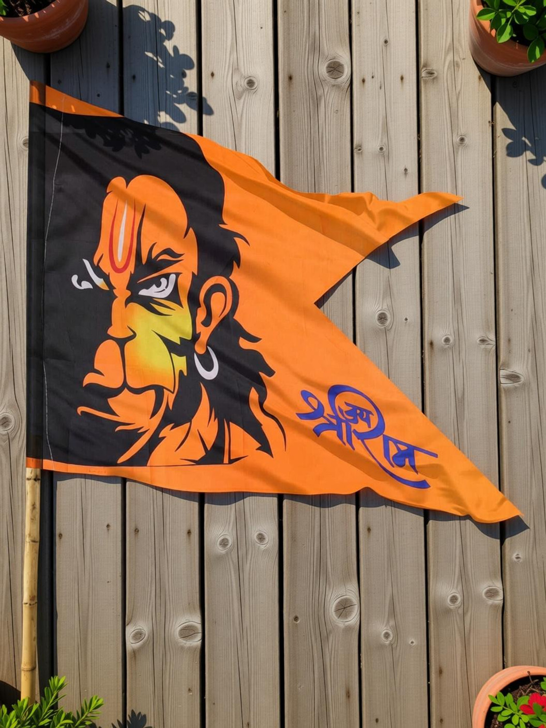 Anexa Big Size Hanumanji Printed Flag / Bajrangbali Flag / Flag for Hanuman ji Pack of 1 Size 40 x 60 Inch A-Foldable Outdoor Flag Flag
