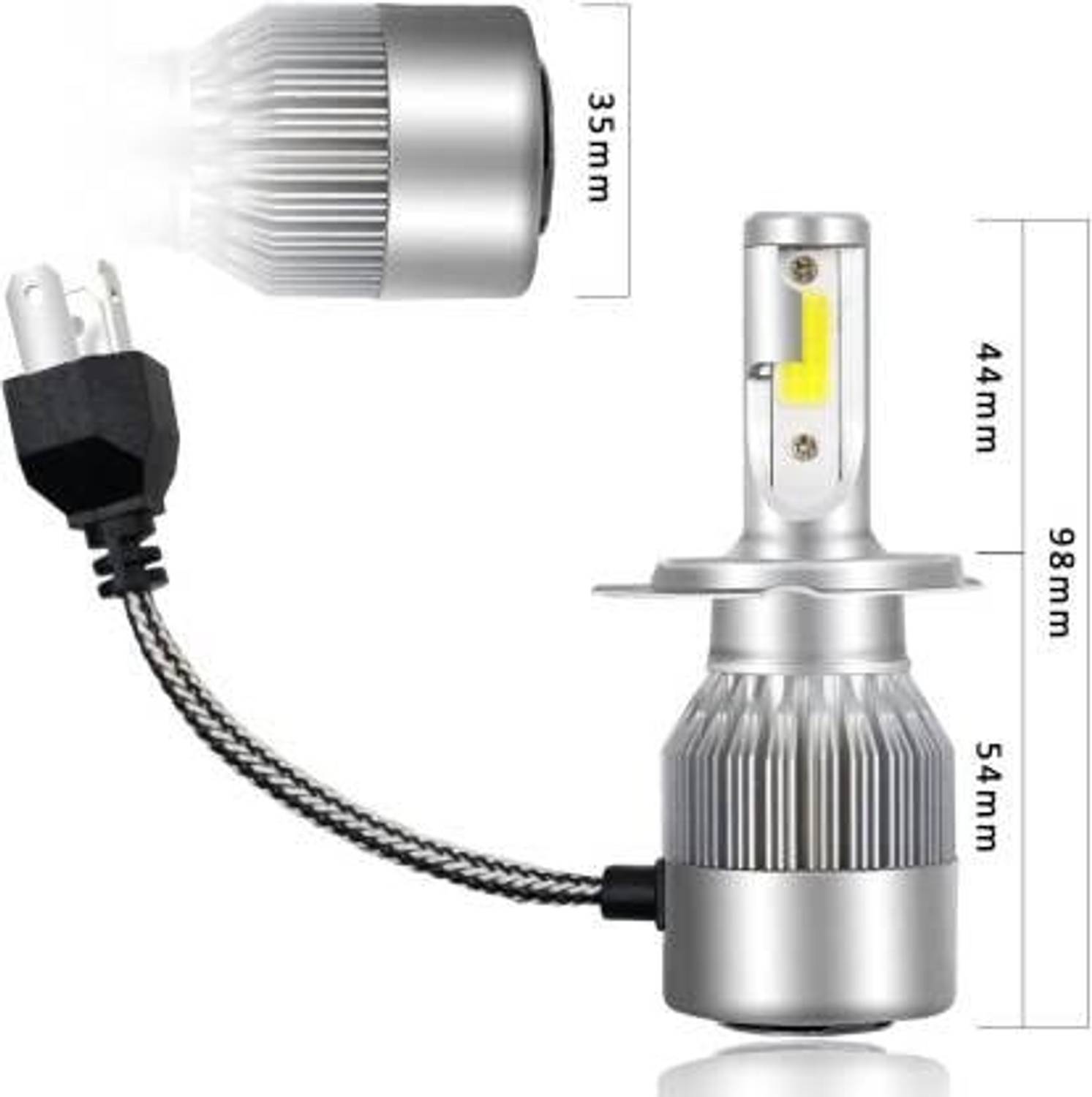 Motopex H4 C6 36W 3800LM 6000K LED Headlight Kit - Image 4