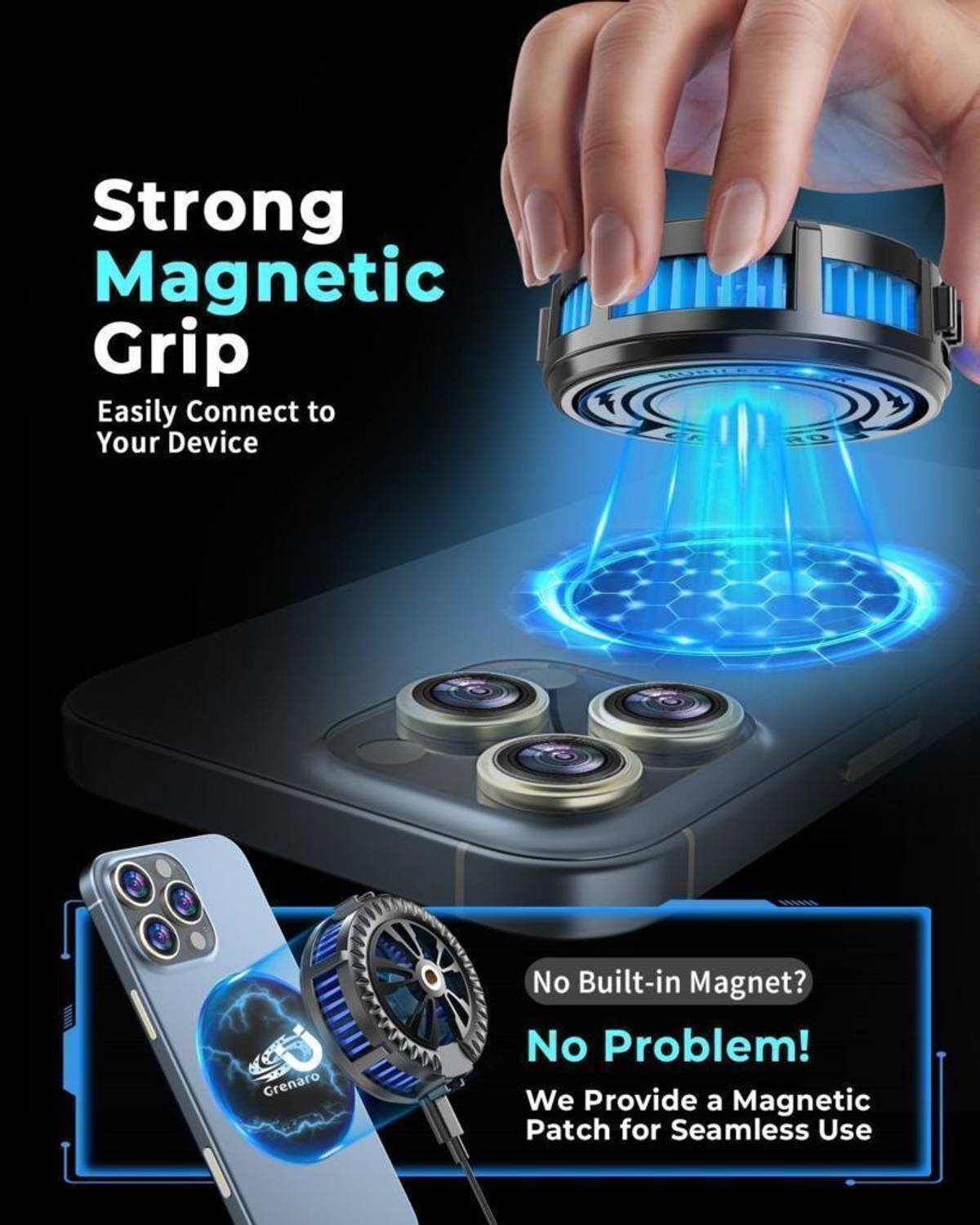 Grenaro Magnetic Phone Cooler for Gaming - Image 2
