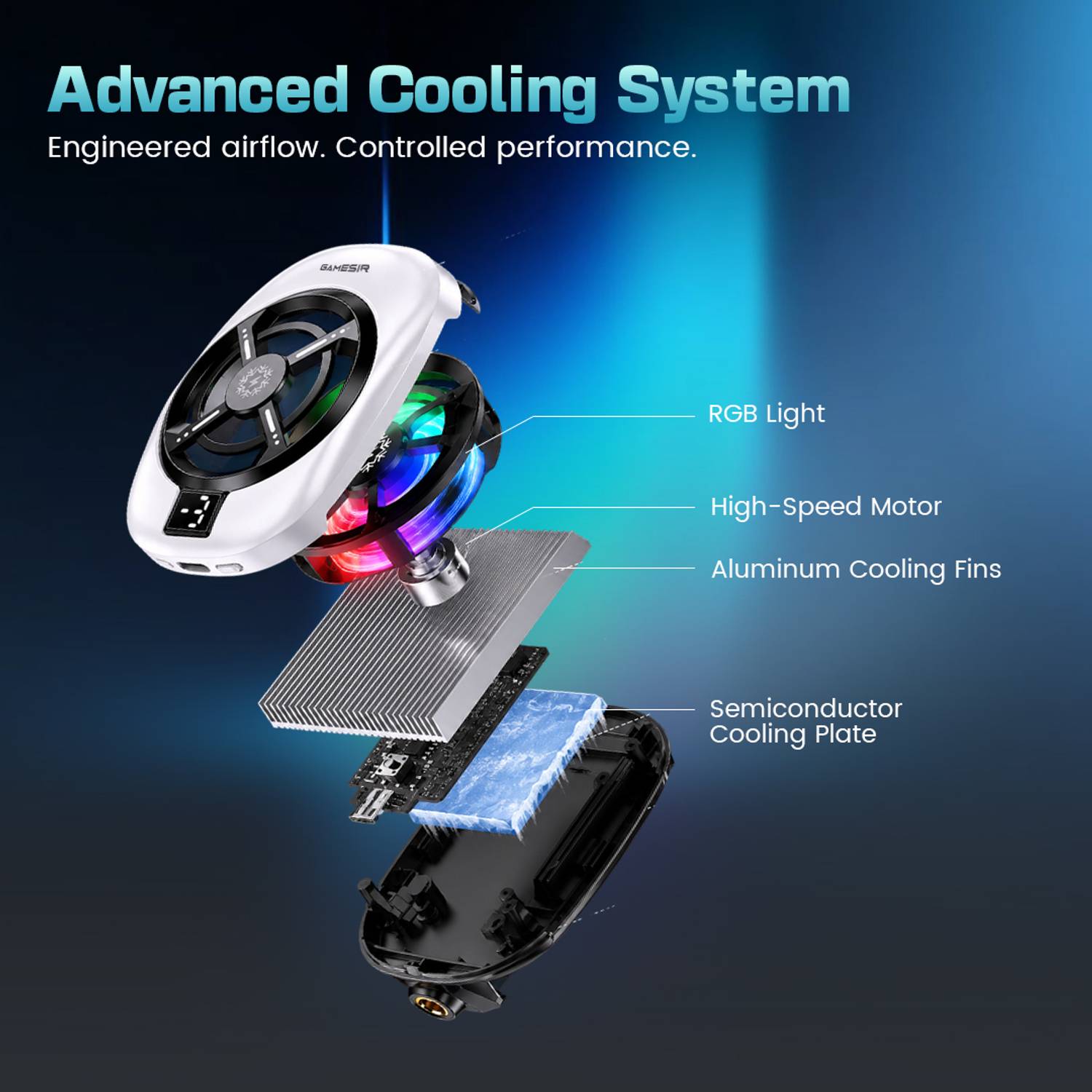 Gameisr TL16 Gaming Mobile Cooling Fan with RGB Light - Image 3