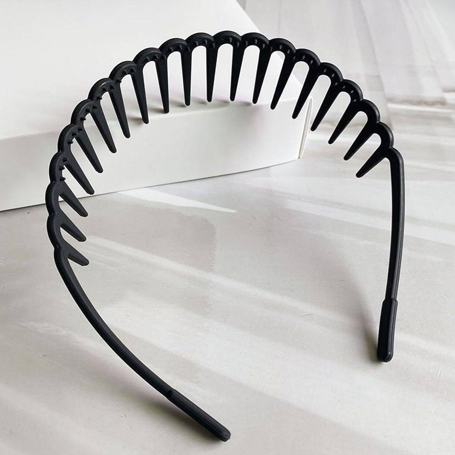 Nav Care Non Slip Resin Hair Hoop Matte Finish Teeth Comb Hairband - Image 2