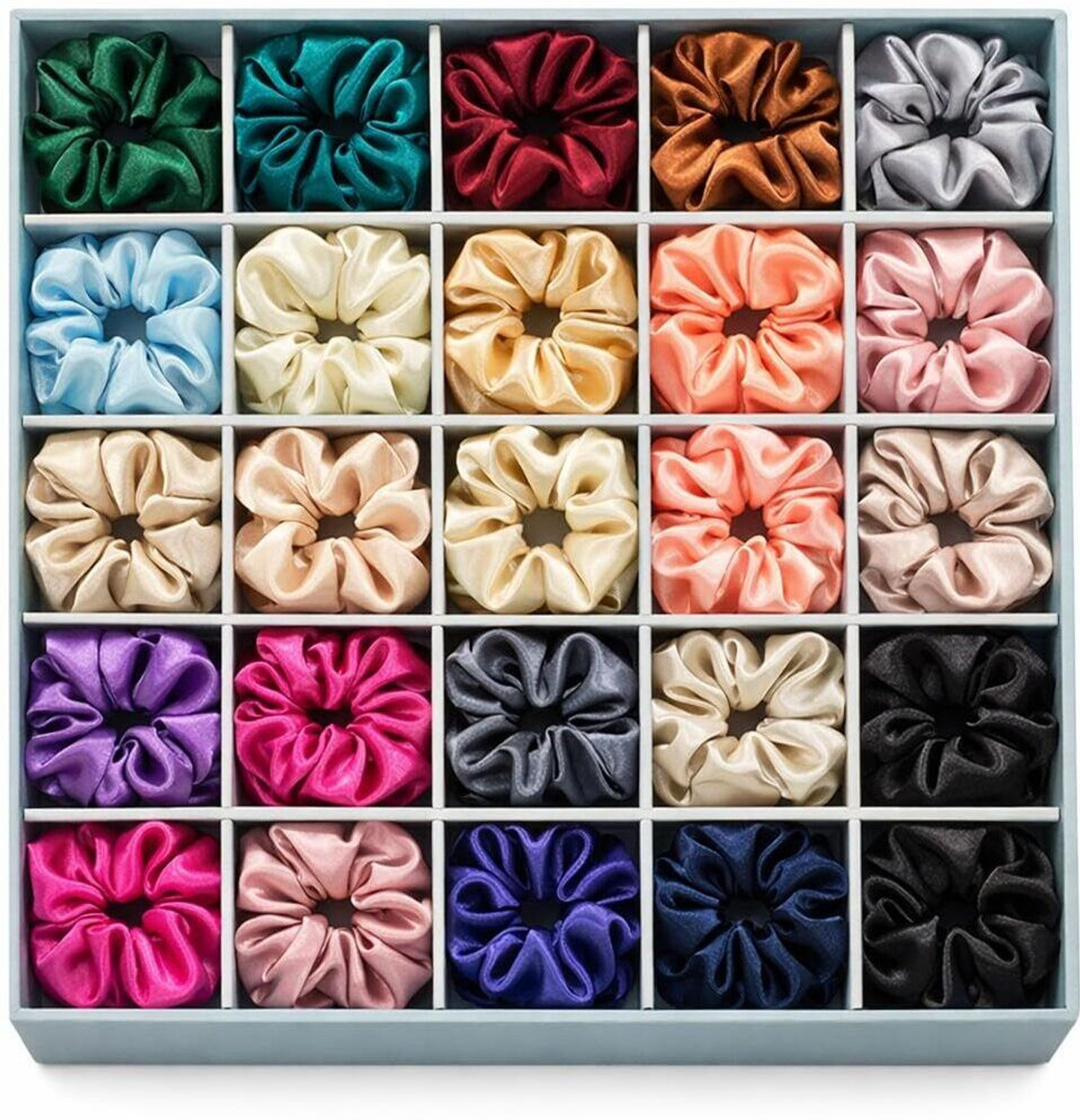 Niyaroq Classic Satin Silk Scrunchies For Women And Girls Set Of 12 Scrunchie Rubber Band