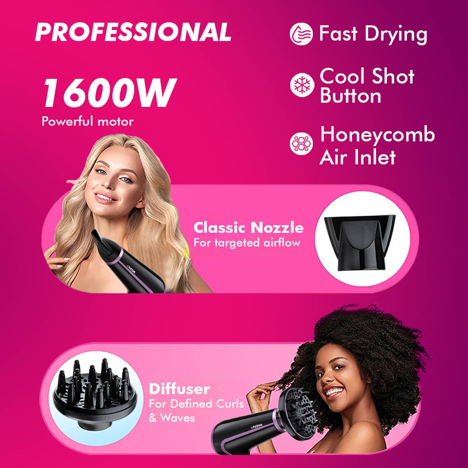 NOVA NHP 8219 Professional Hair Dryer - Image 3