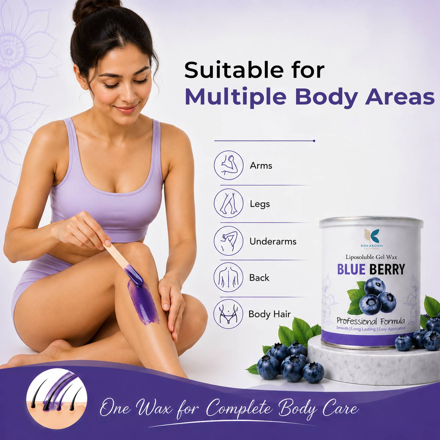 KOKAKOSHI Blueberry Liposoluble Gel Wax 800ml - Image 5