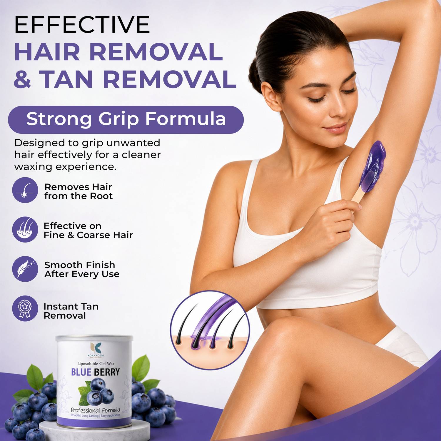 KOKAKOSHI Blueberry Liposoluble Gel Wax 800ml - Image 2