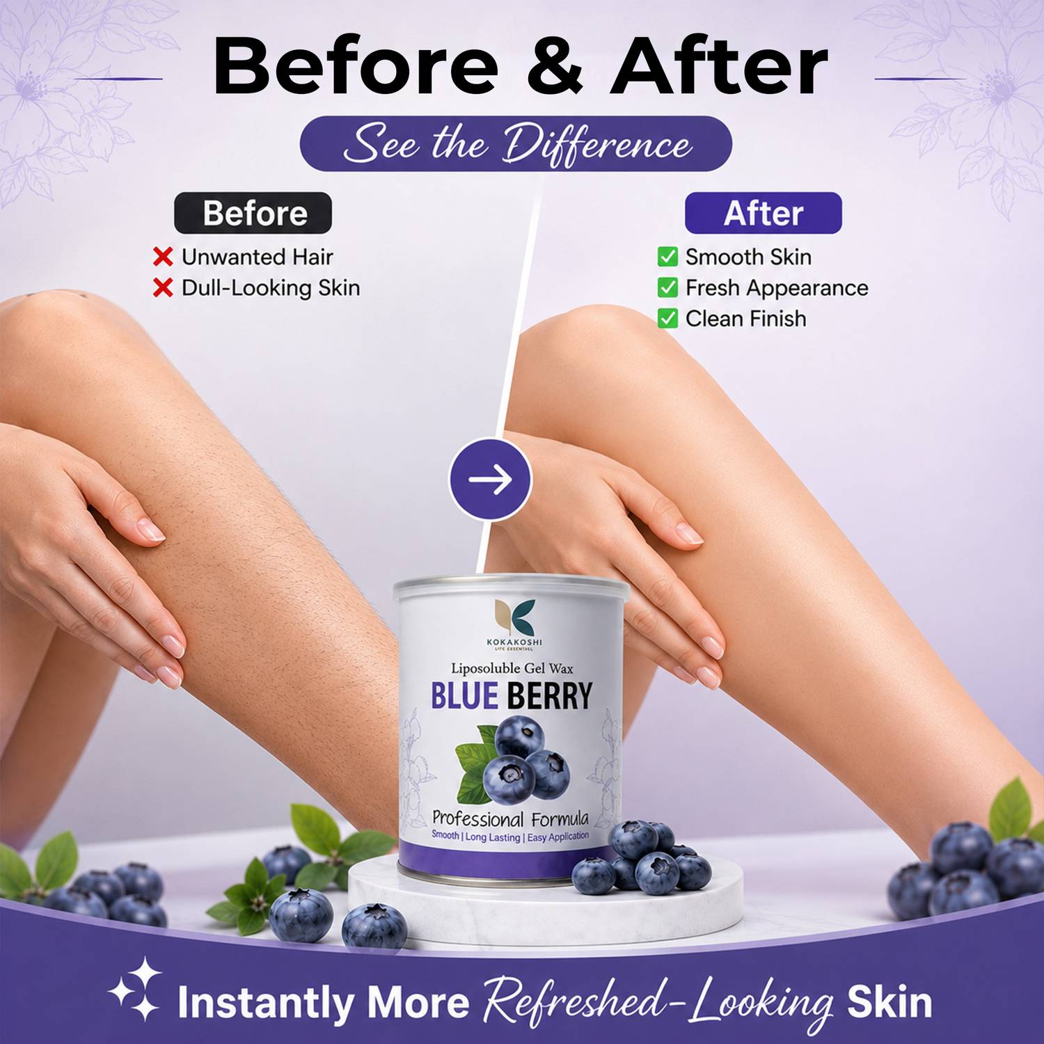 KOKAKOSHI Blueberry Liposoluble Gel Wax 800ml - Image 3