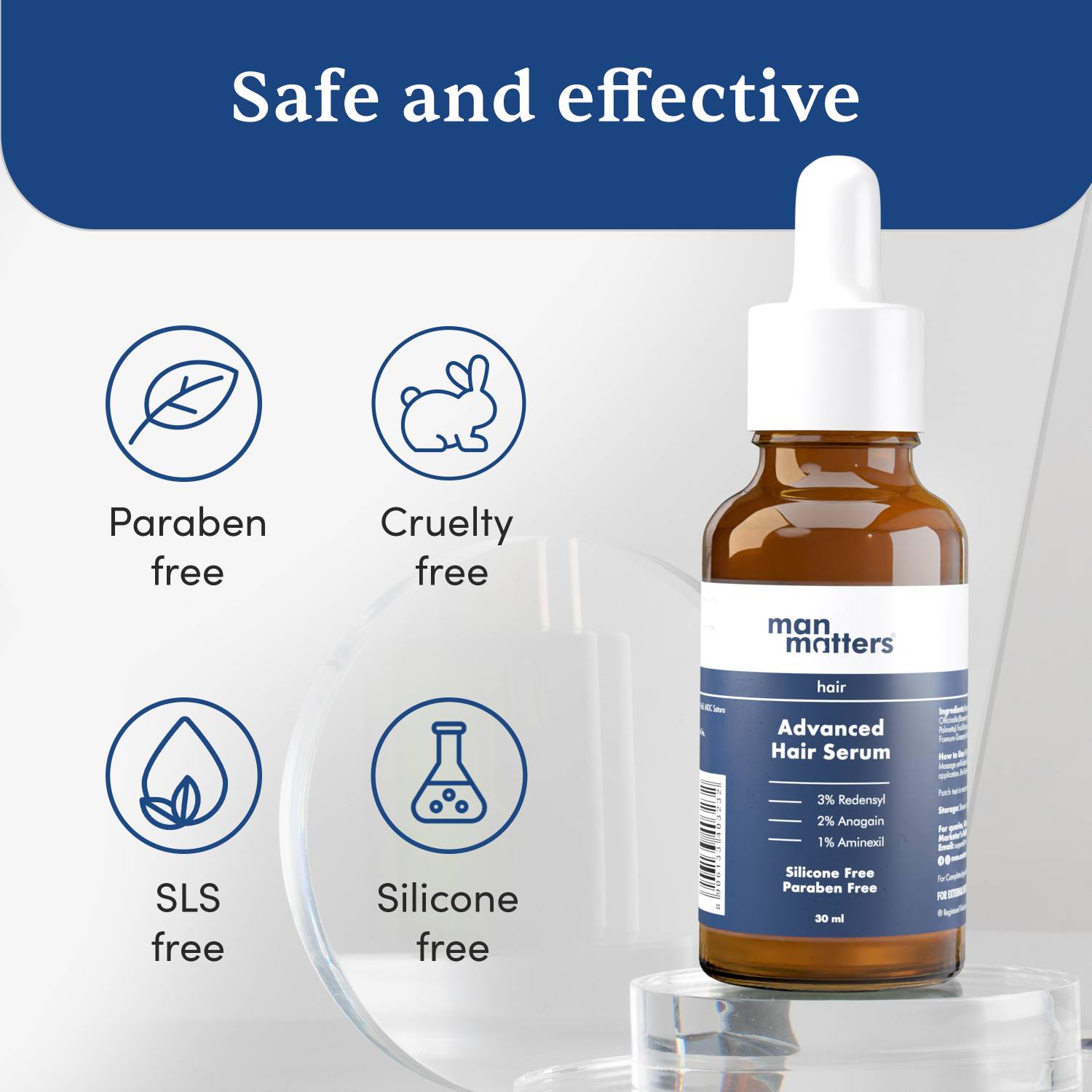 Man Matters Advanced Hair Growth Serum 3% Redensyl 120ml - Image 5