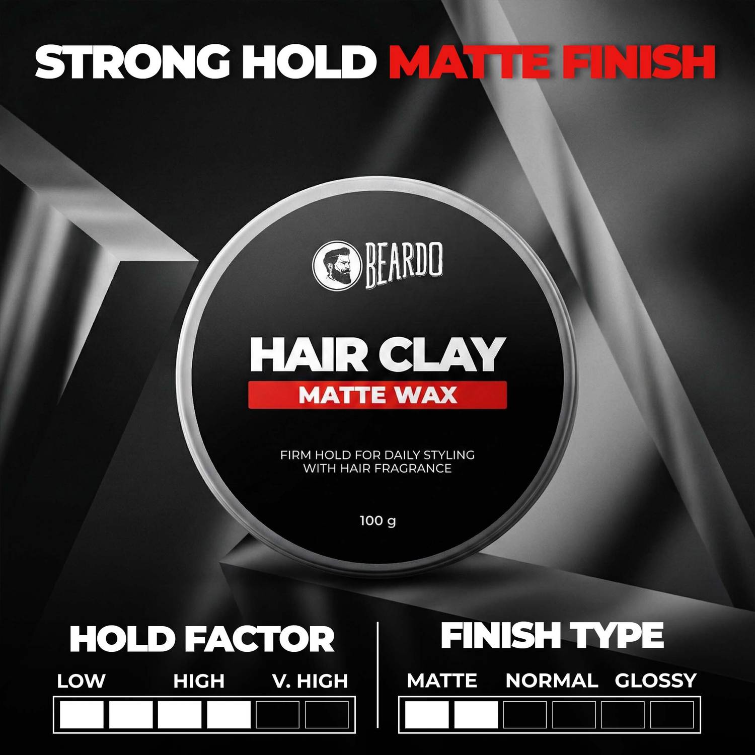 BEARDO Hair CLAY Wax for Men, 100 gm - Image 2