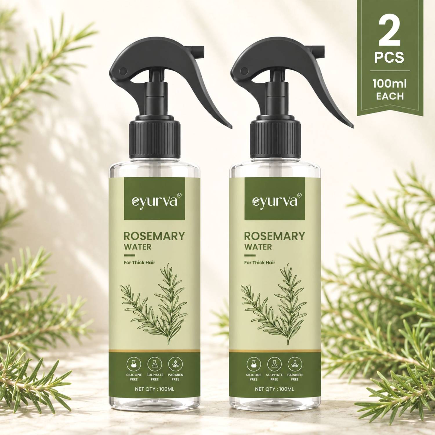 eyurva 2 pcs rosemary water for hair - Image 1